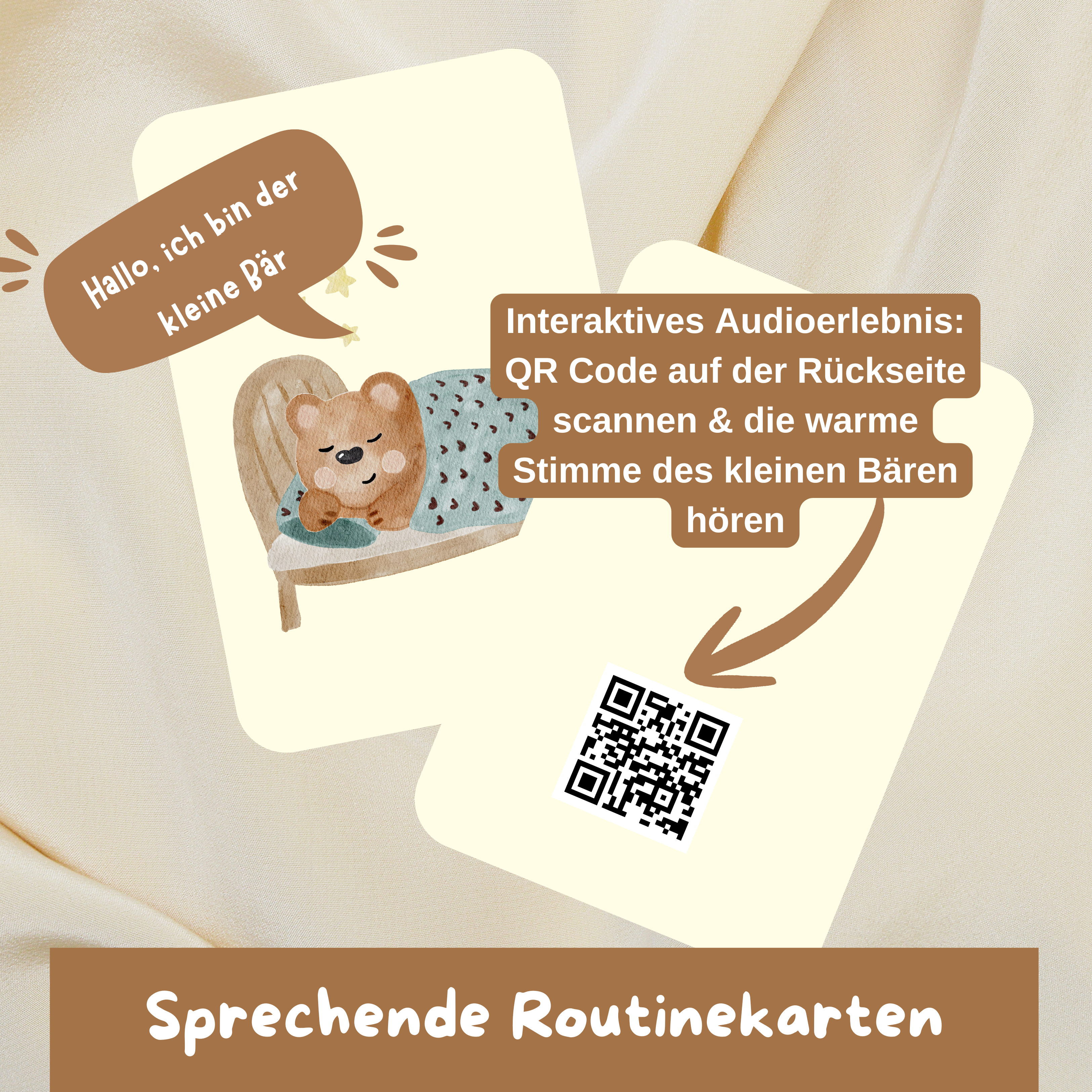 Interaktives Routinekartenset "Der kleine Bär" - inkl. Audio Begleitung