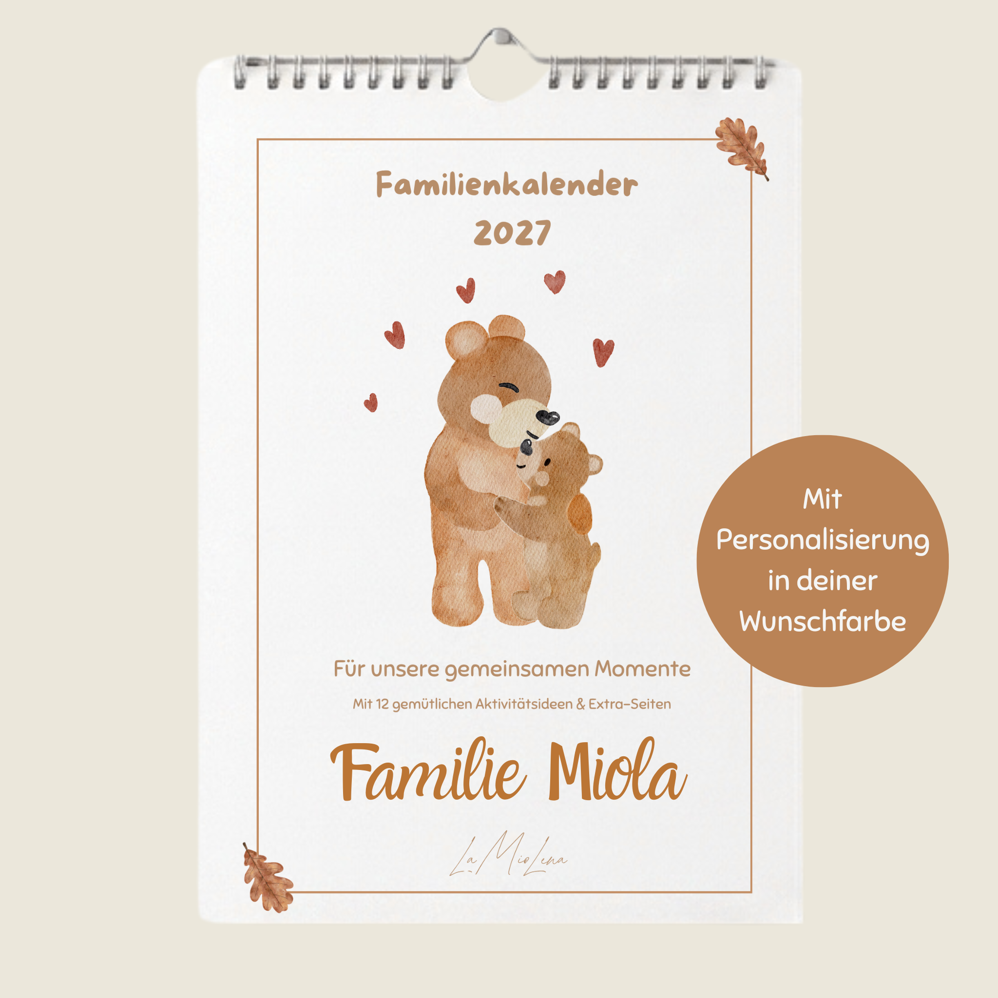Personalisierbarer Familienkalender 2027 – Mit 12 Familienaktivitäten zum Mitmachen; A3 mit 5 Spalten