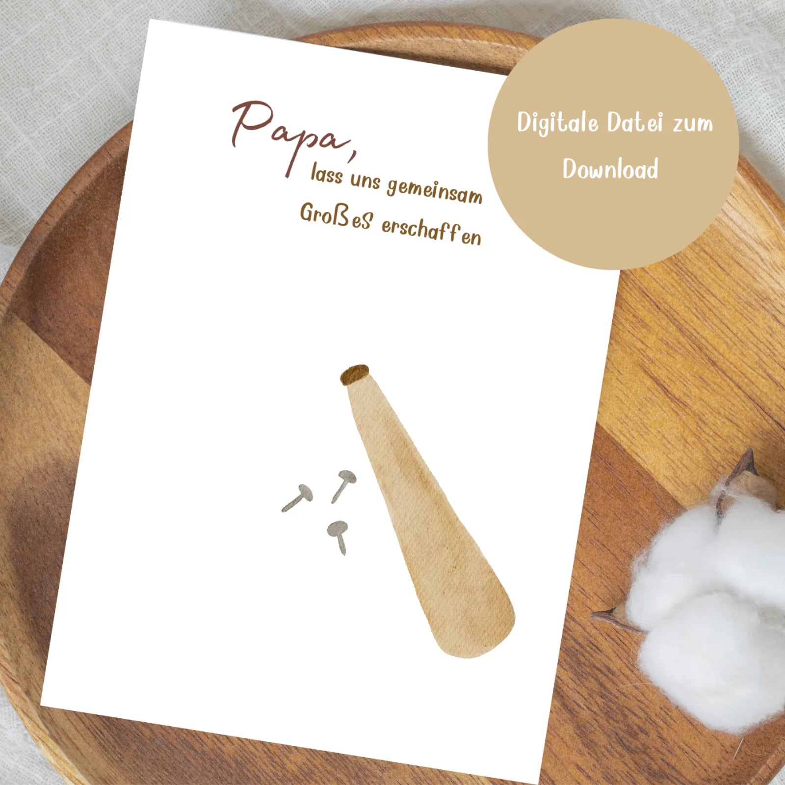 Fußabdruck-Poster „Hammer“ – Ein kreatives DIY-Geschenk für Papa, pdf zum Herunterladen