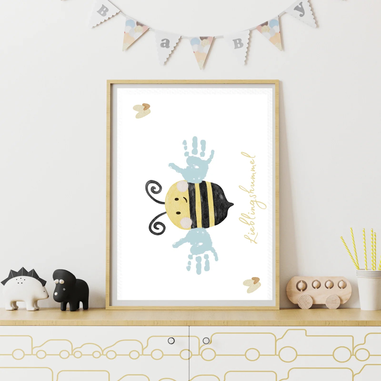 Handabdruck-Poster „Biene/Hummel“ zum Download