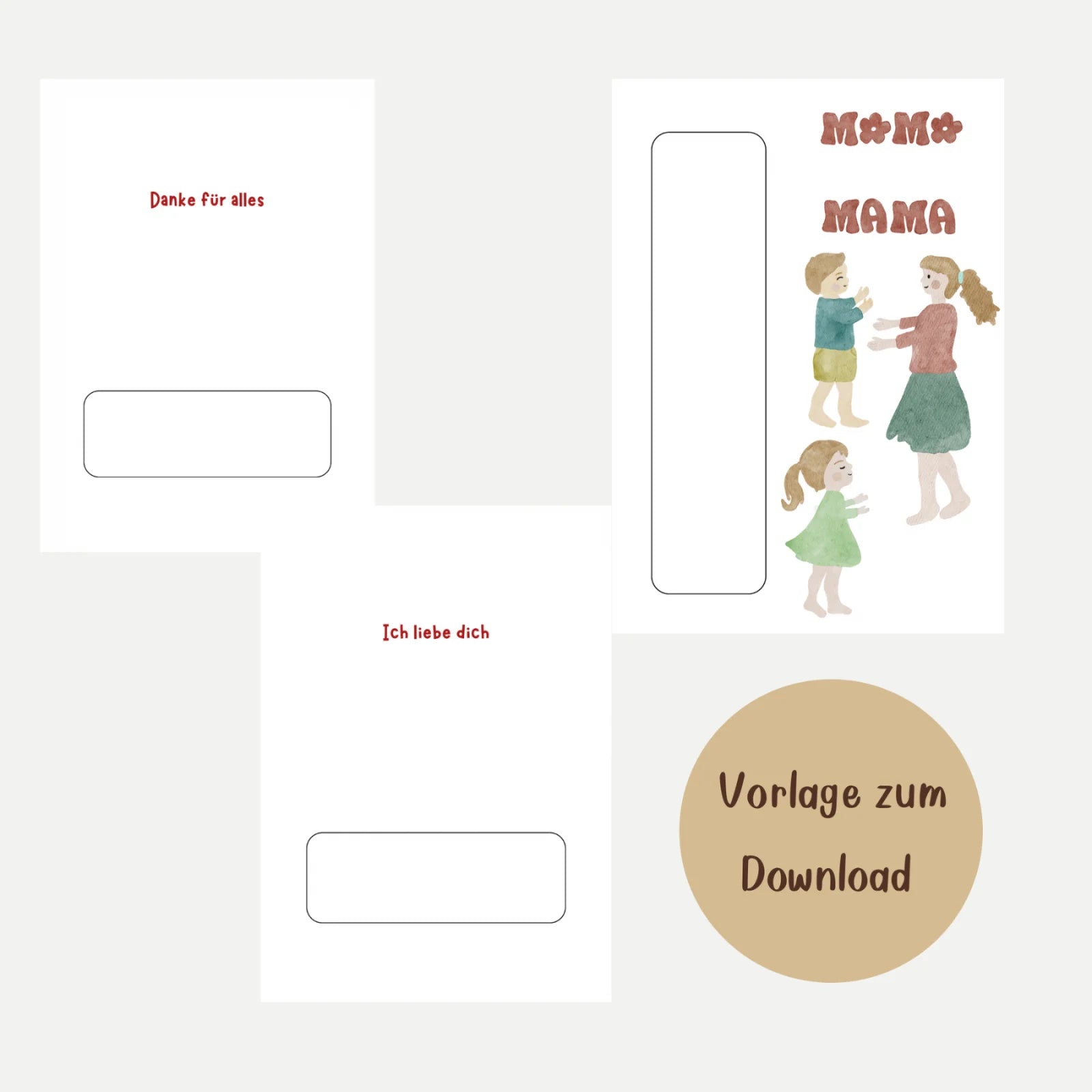 DIY Muttertagskarte zum Basteln, digitaler Download
