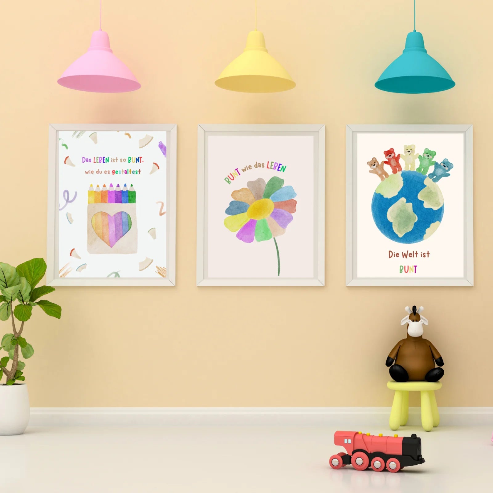 Bunt wie das Leben Blume – Kinderposter A4