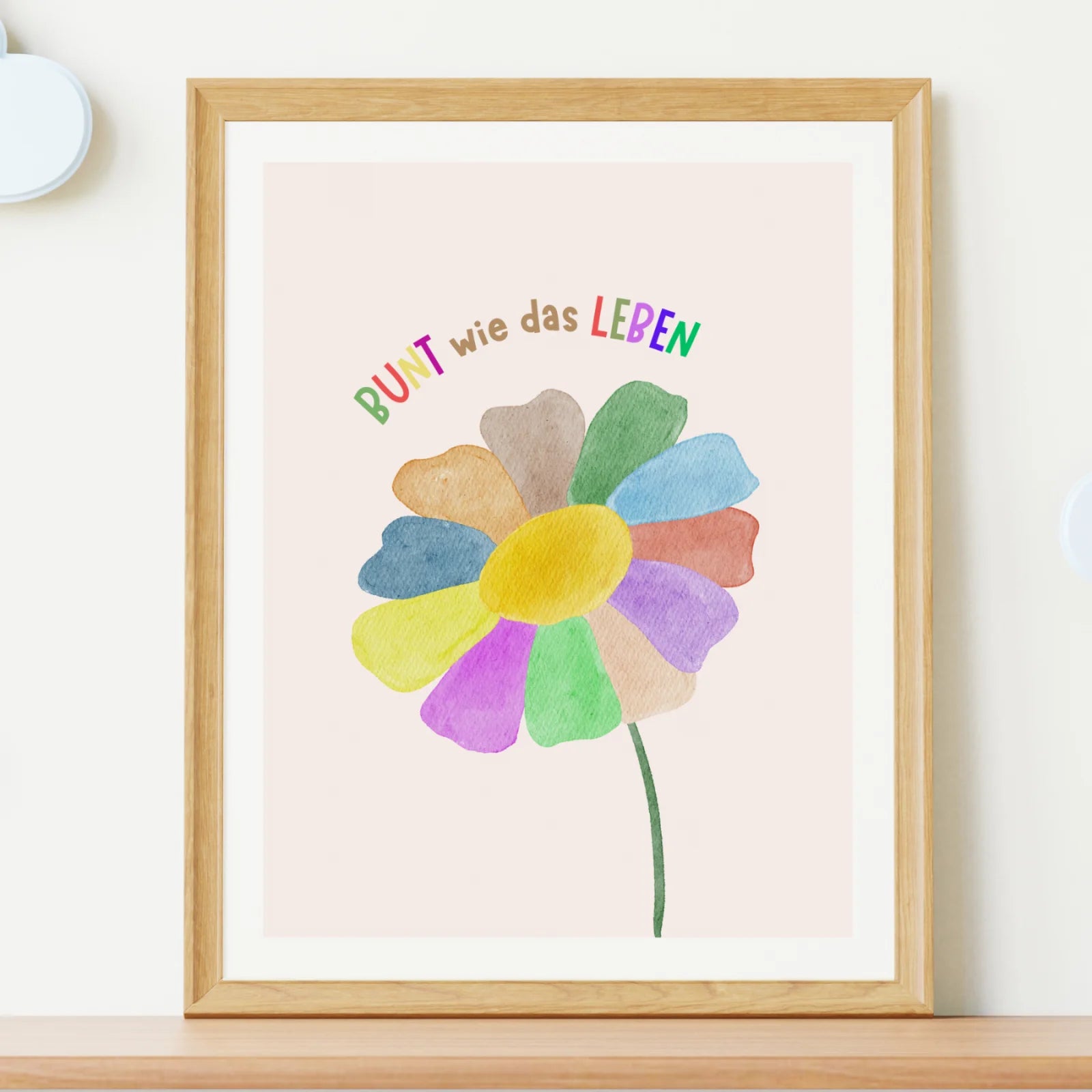 Bunt wie das Leben Blume – Kinderposter A4