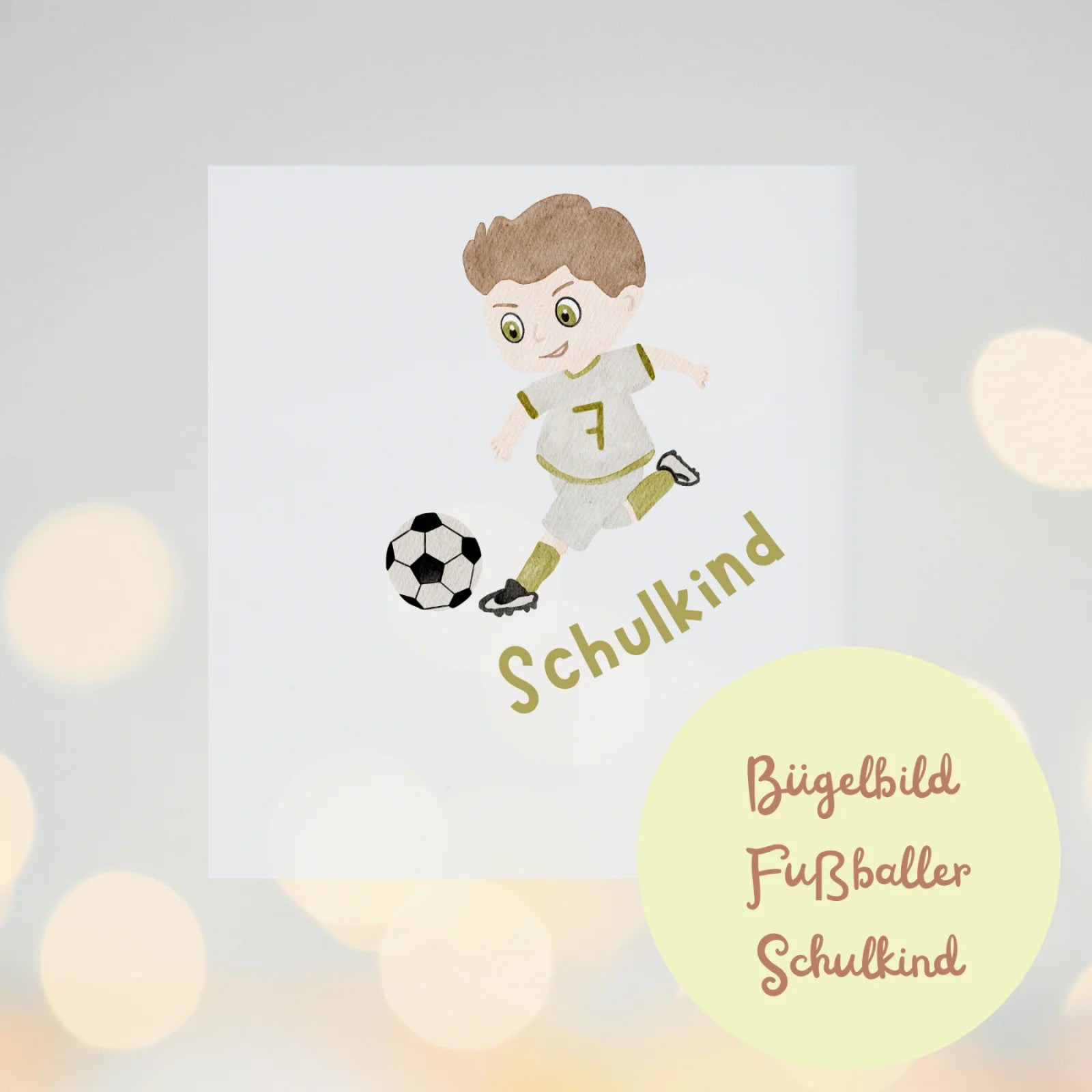 Schulkind Fußballer – Bügelbild zu Einschulung