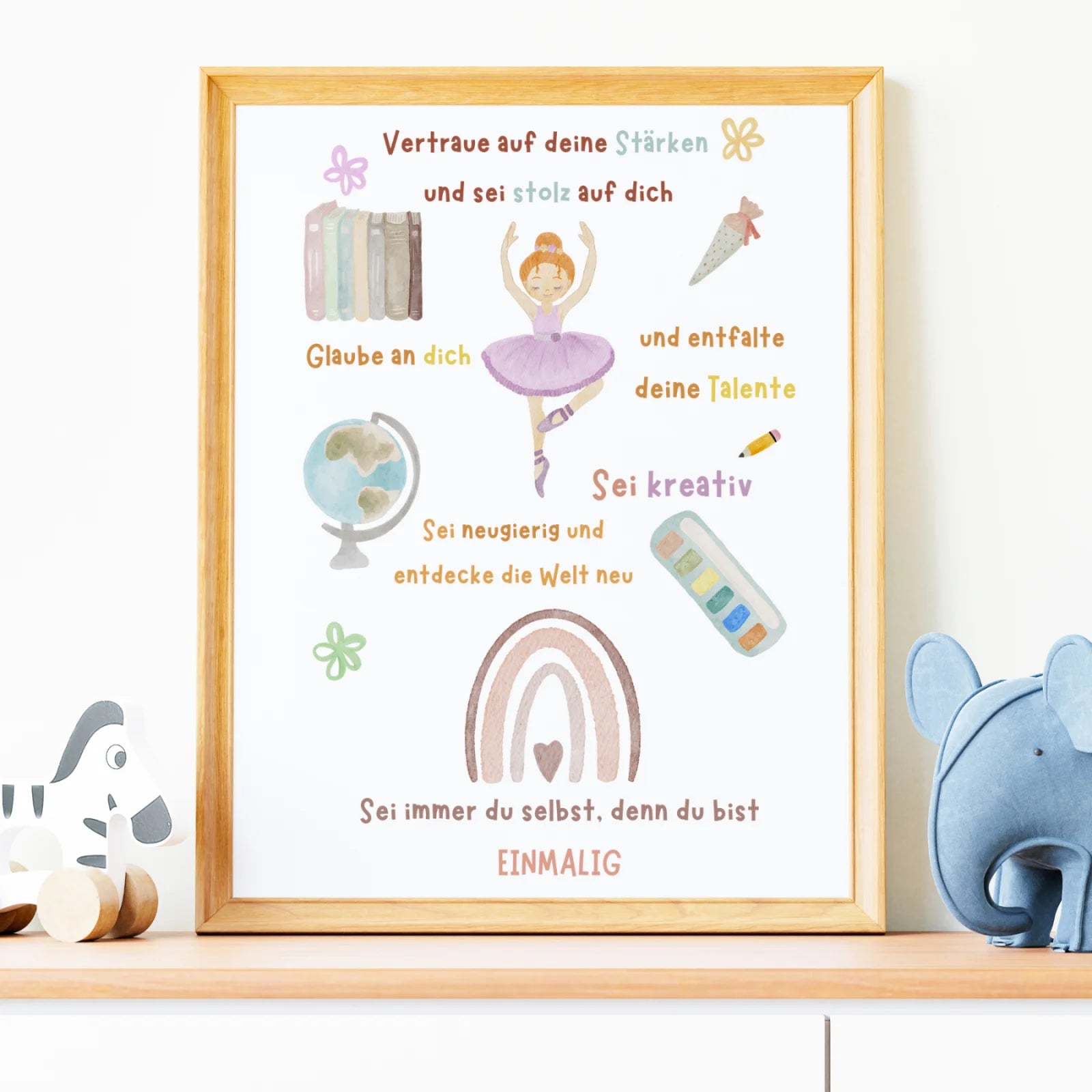 Affirmationsposter für Schulanfängerinnen – Ballerina