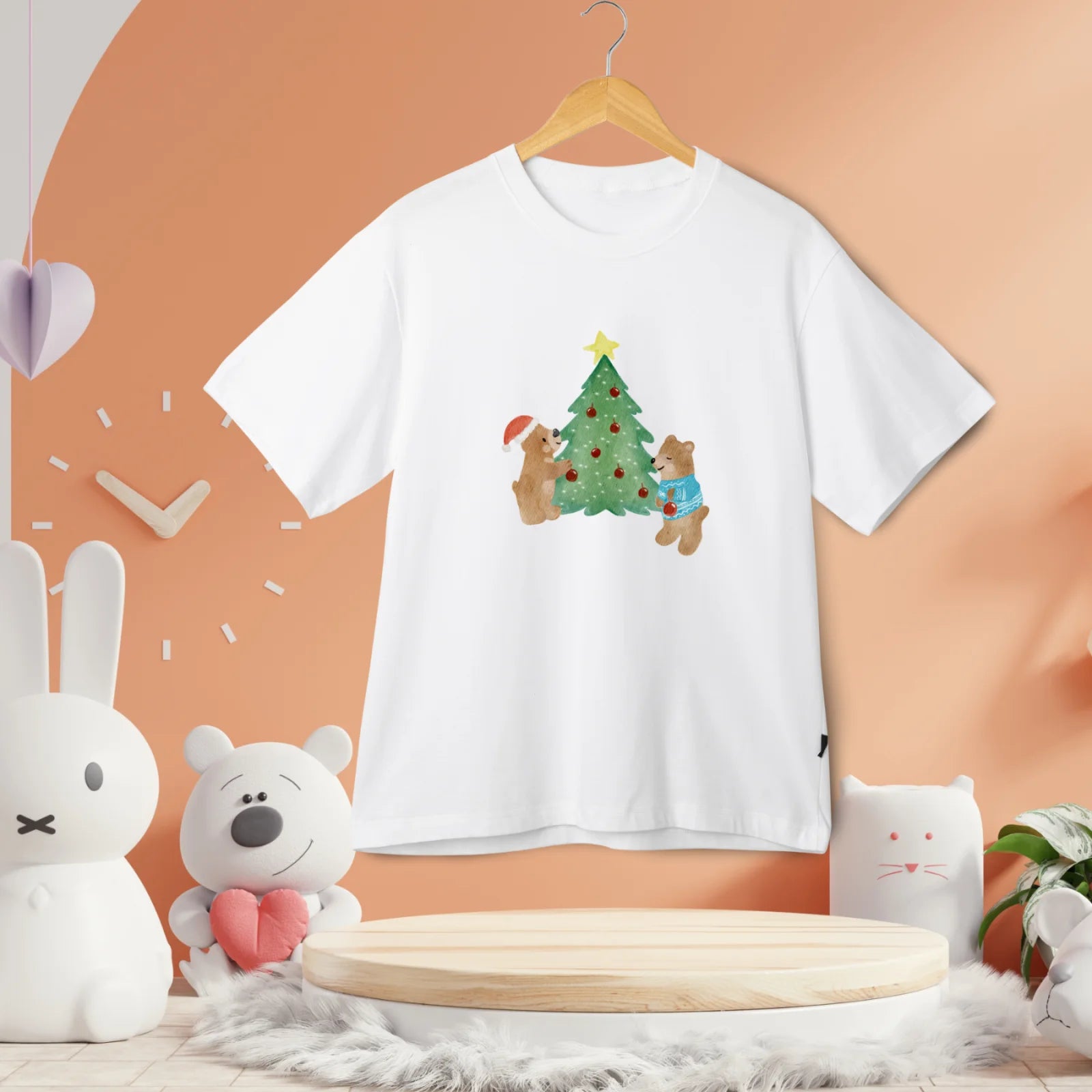 Bügelbild Weihnachten Bären mit Weihnachtsbaum