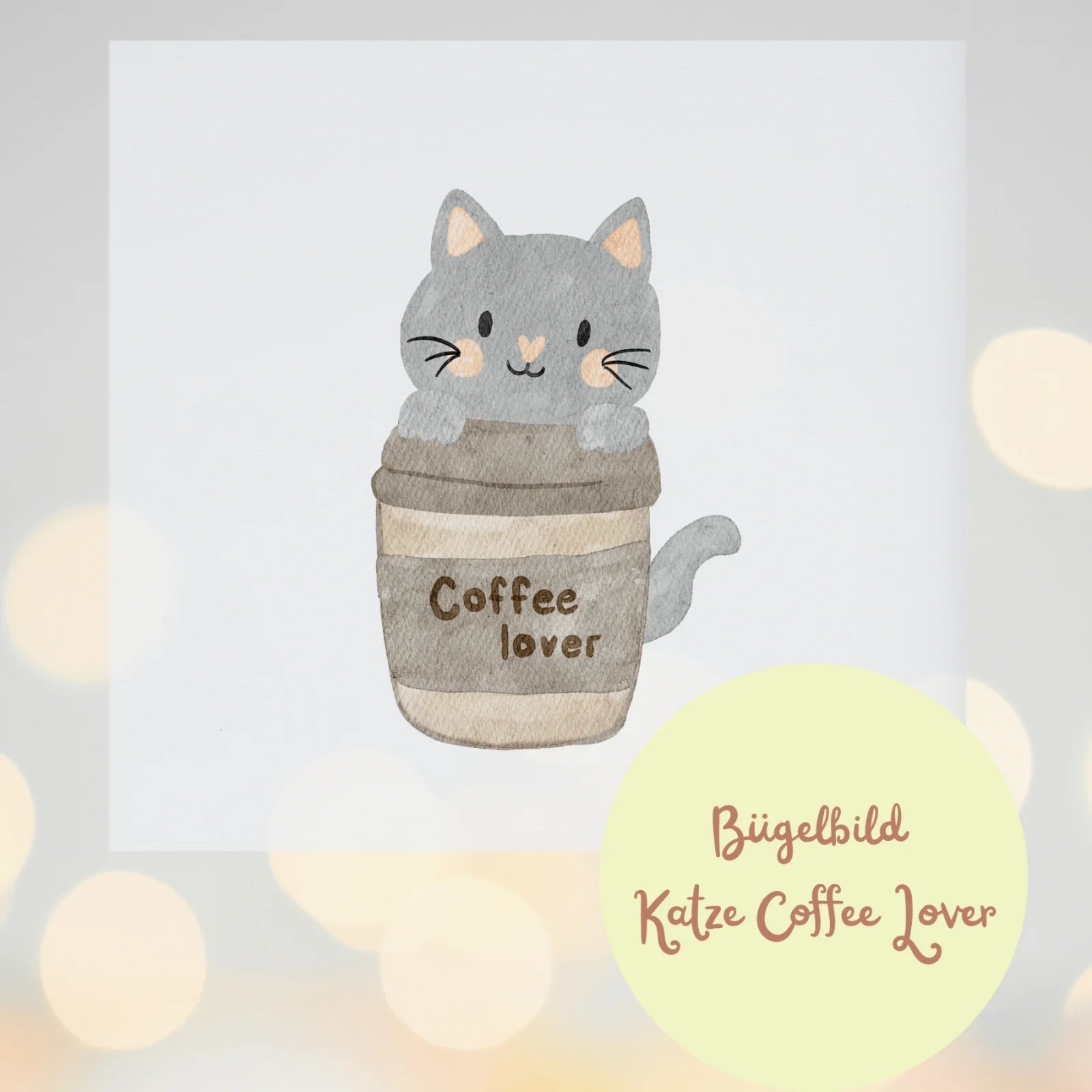 Coffee Lover“-Bügelbild – für Mamas & Katzenfans