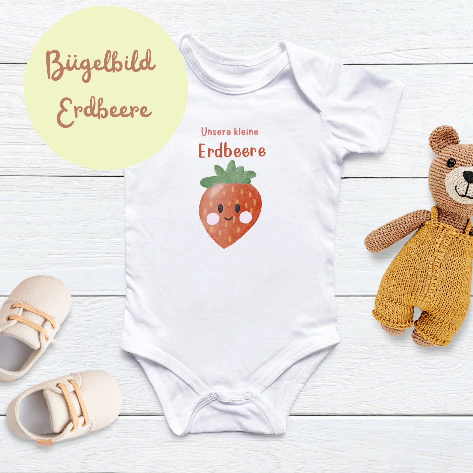 Bügelbild Kleine Erdbeere