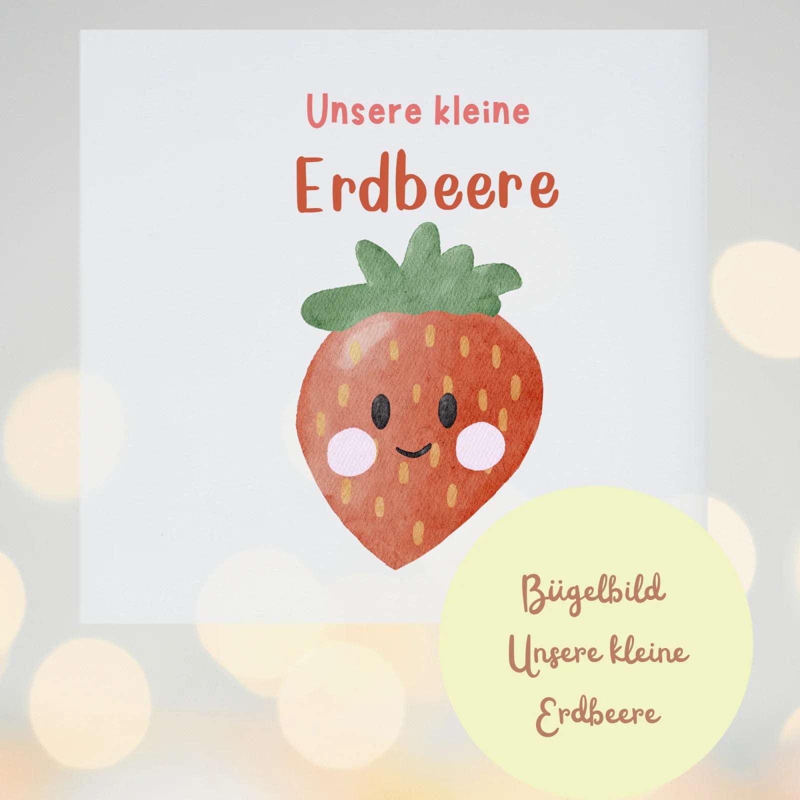 Bügelbild Kleine Erdbeere