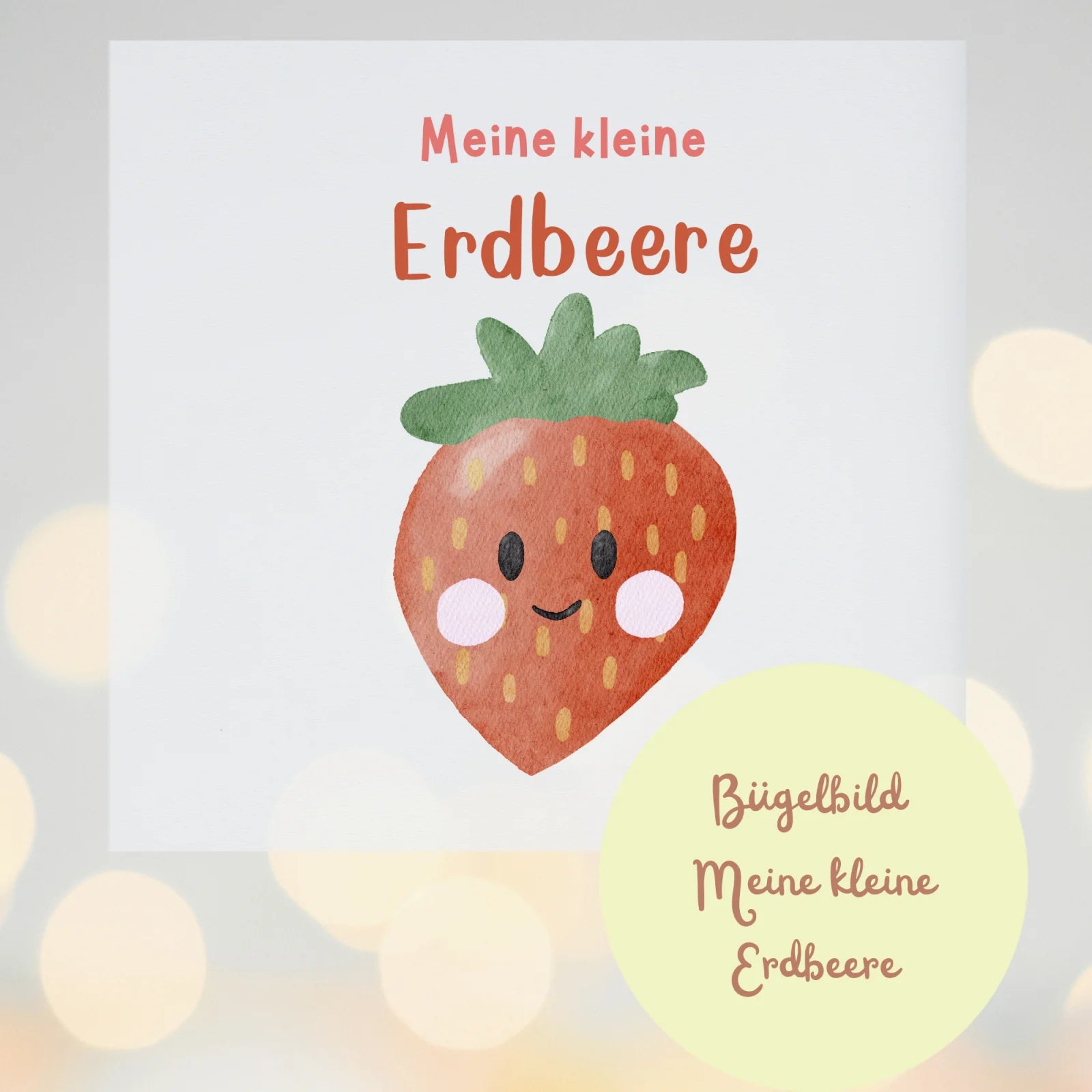Bügelbild Kleine Erdbeere