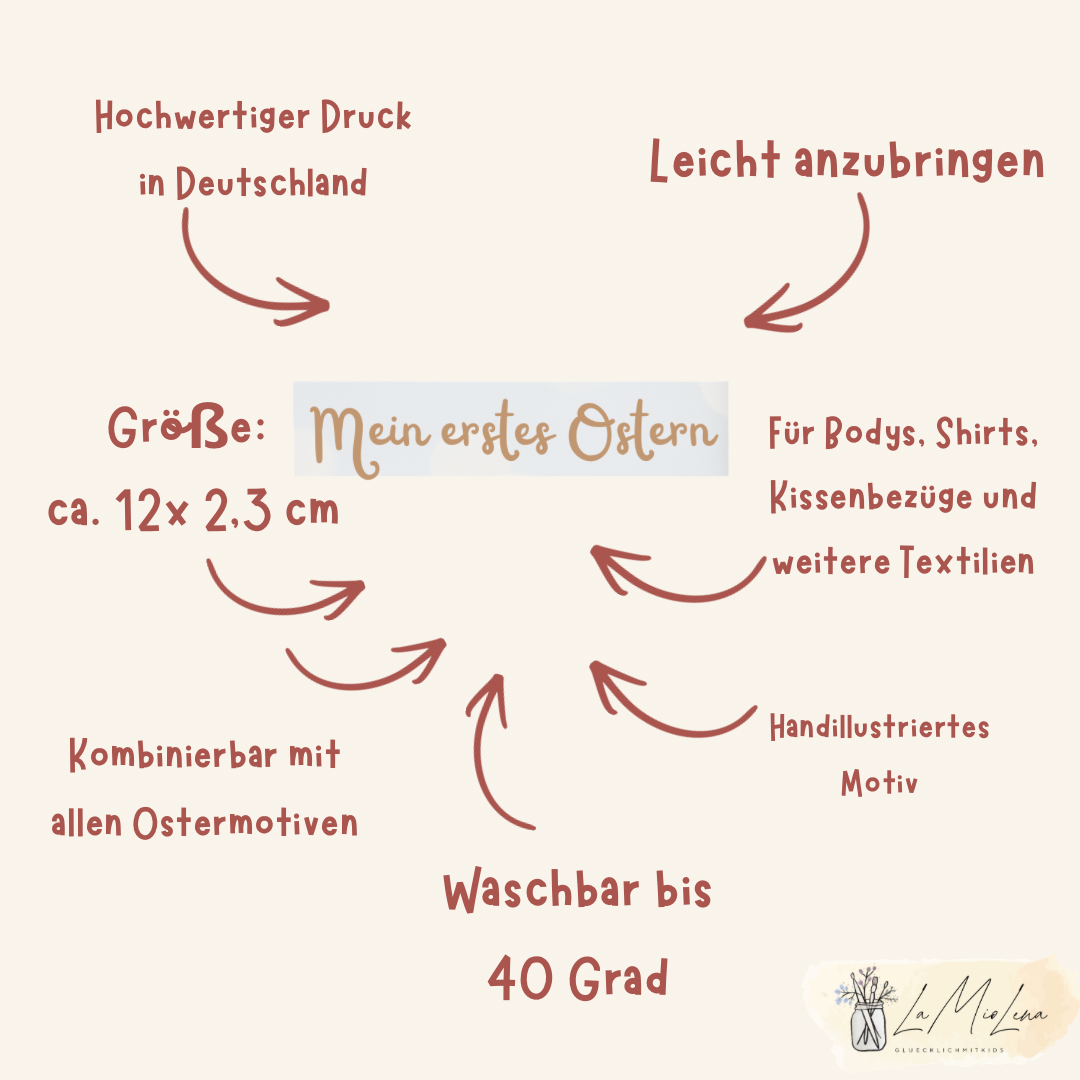 Schriftzug mein erstes Ostern Bügelbild