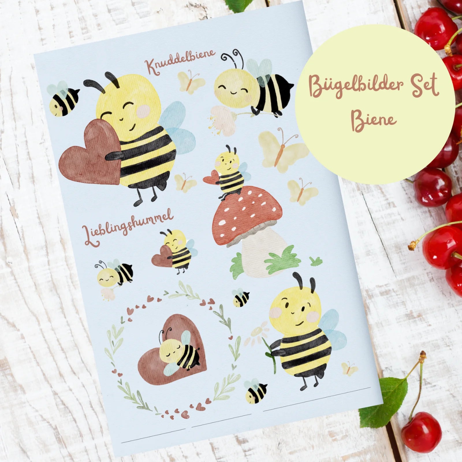 Bügelbilderset Biene, Hummel, A5 Format