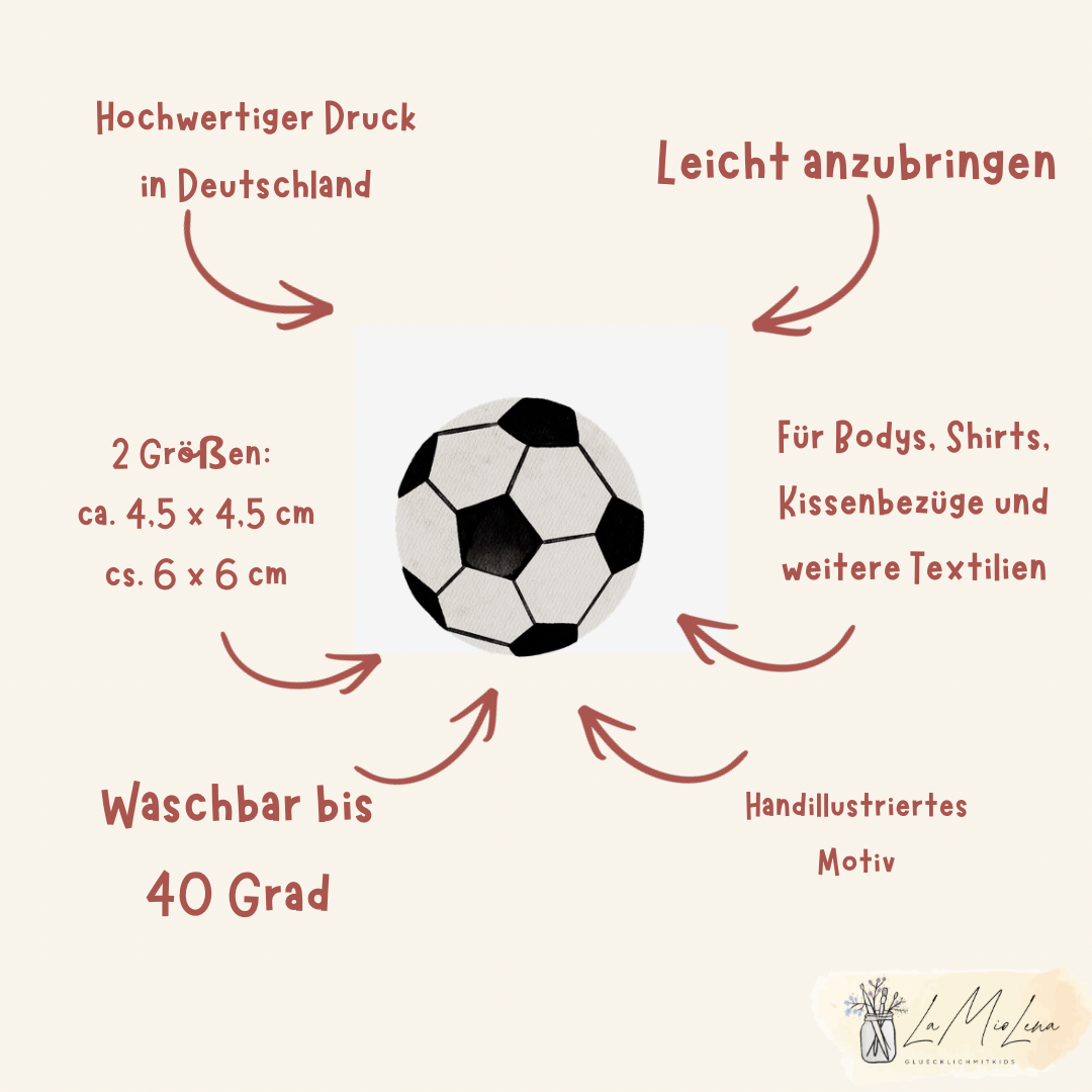 Bügelbild „Fußball“ – praktisch & cool für kleine Fußballfans - in 2 Größen