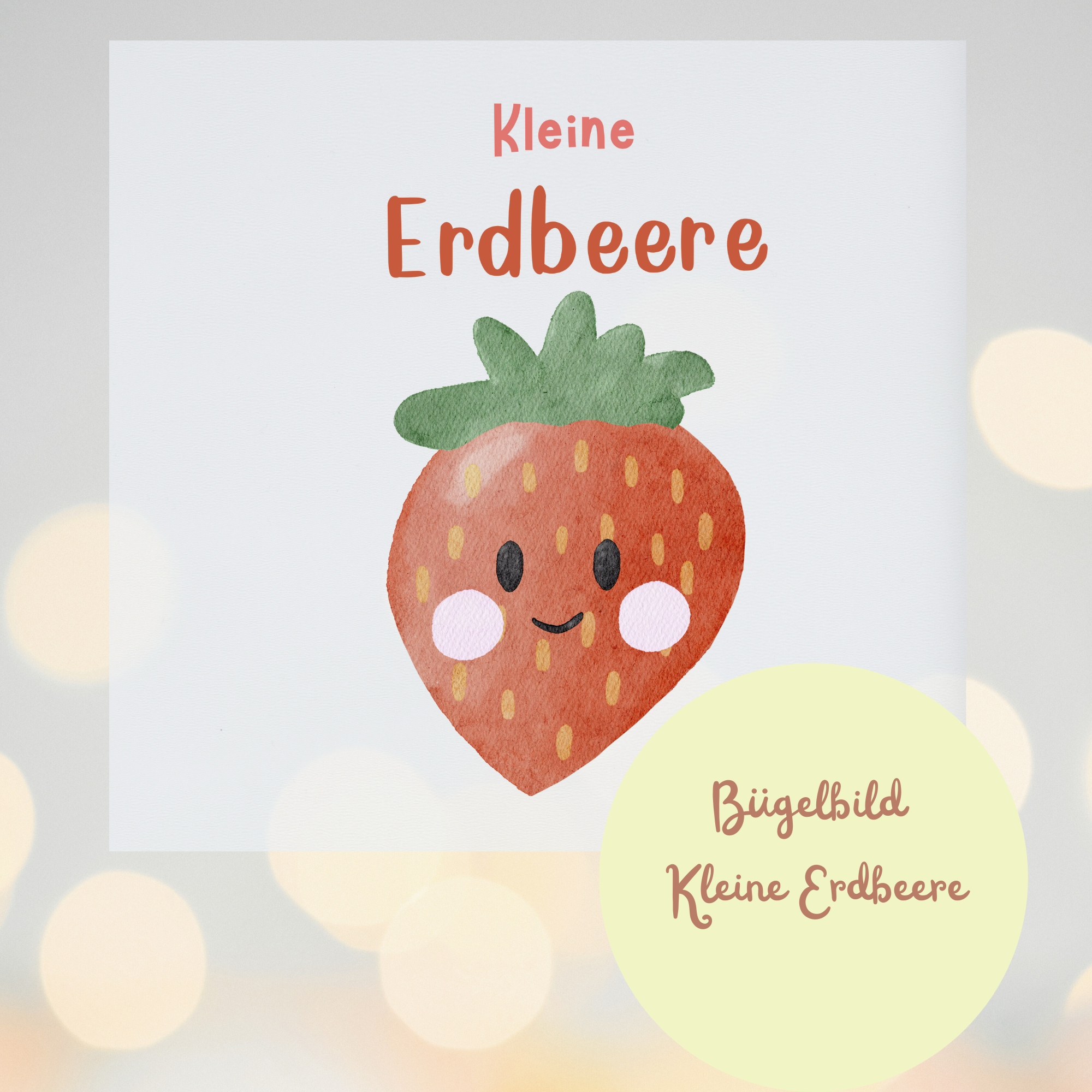Bügelbild Kleine Erdbeere