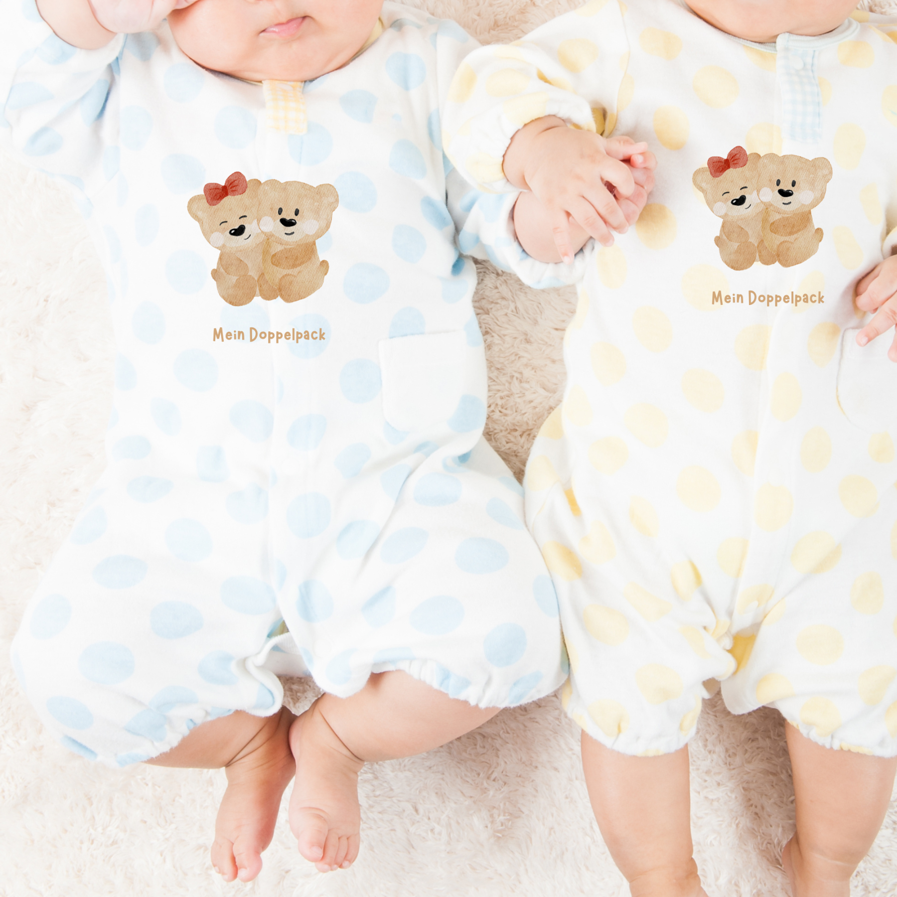 Bügelbild „Mein Doppelpack“ – Perfekt für Zwillinge & Geschwisterliebe