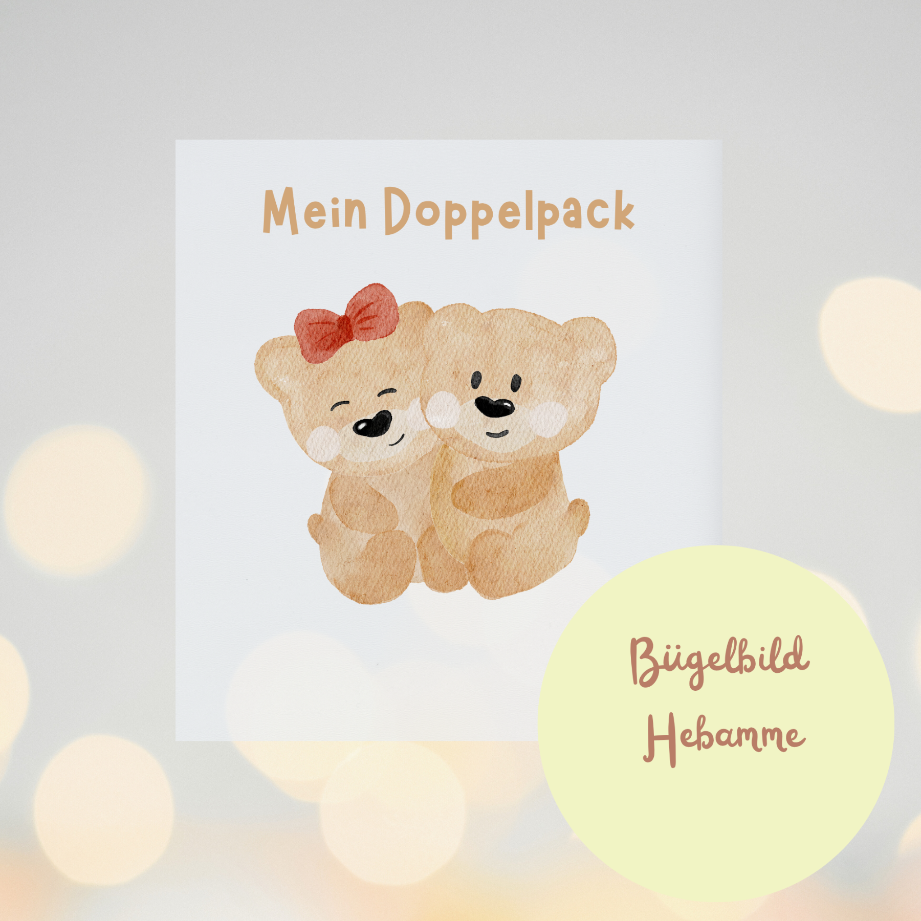 Bügelbild „Mein Doppelpack“ – Perfekt für Zwillinge & Geschwisterliebe