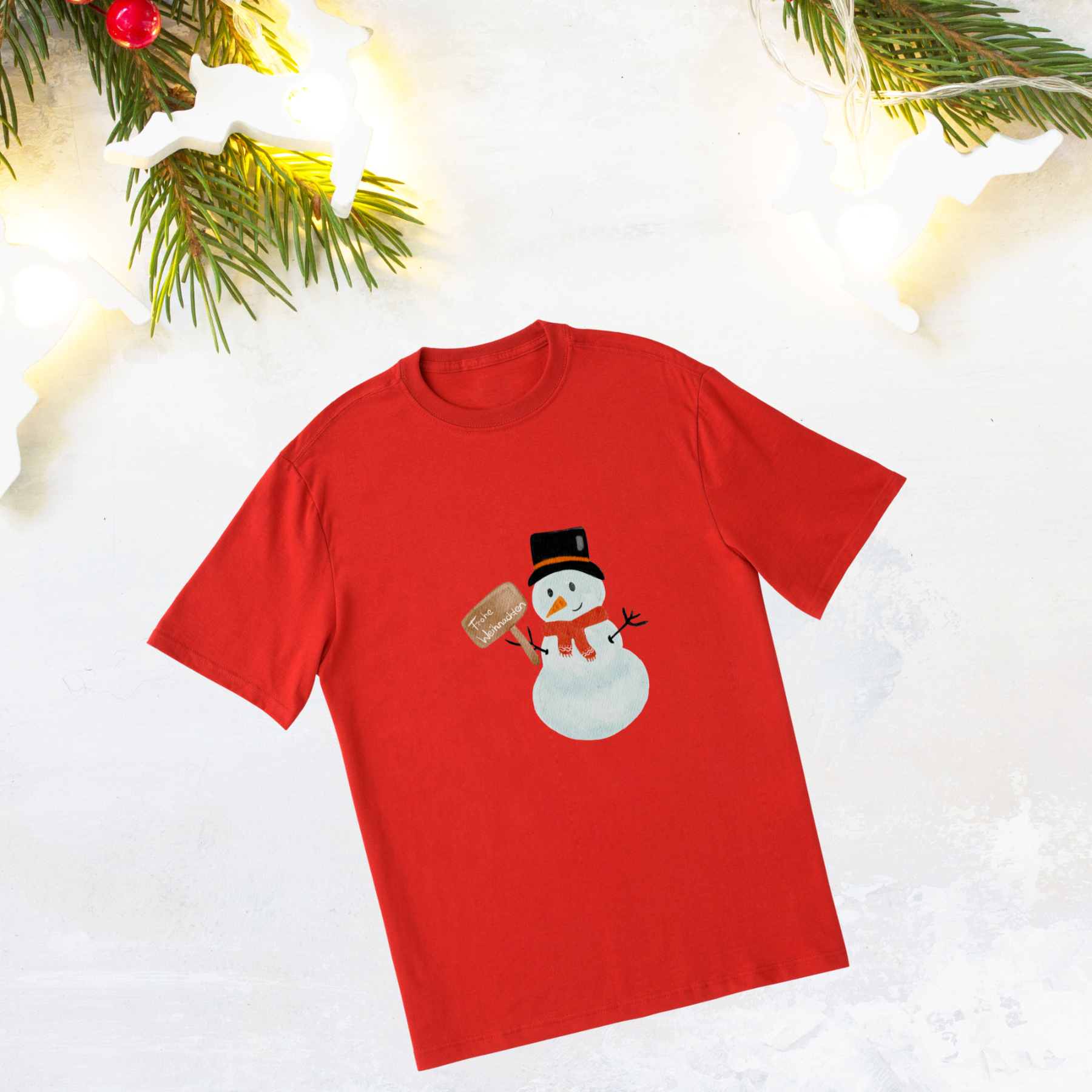 Bügelbild Schneemann Frohe Weihnachten, Winter Bügelbild für Kinder