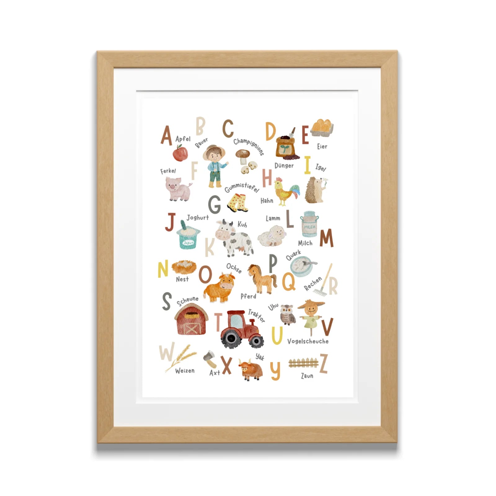Posterset Lernposter ABC Bauernhof, Zahlenposter 1-10 im A3, A4 Format