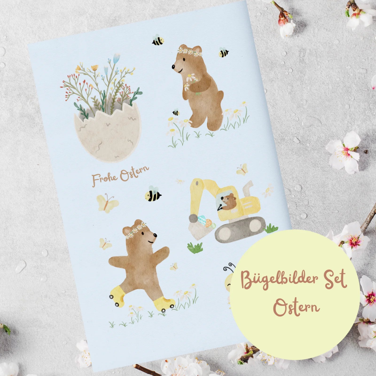 Bügelbilderset A5 Frohe Ostern