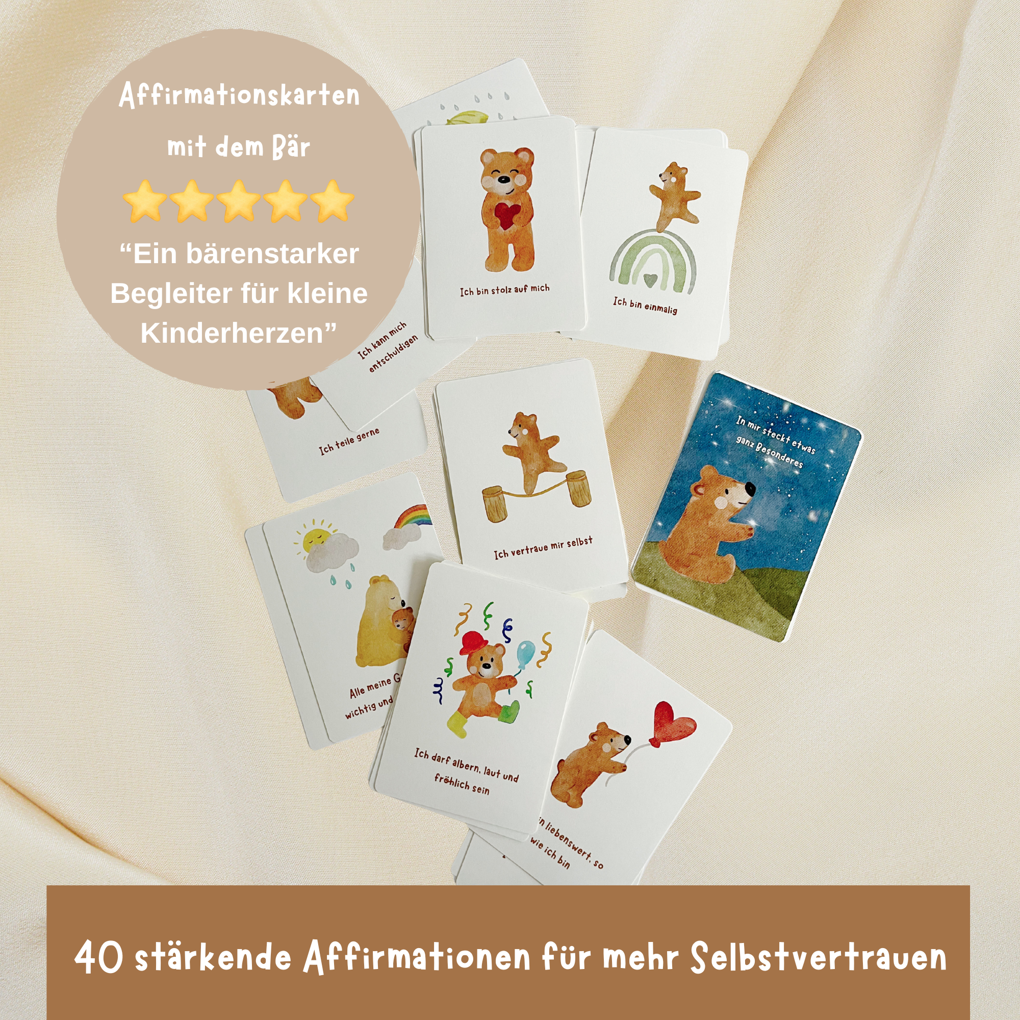 Bundle: Routinekarten + Affirmationskarten mit dem kleinen Bär
