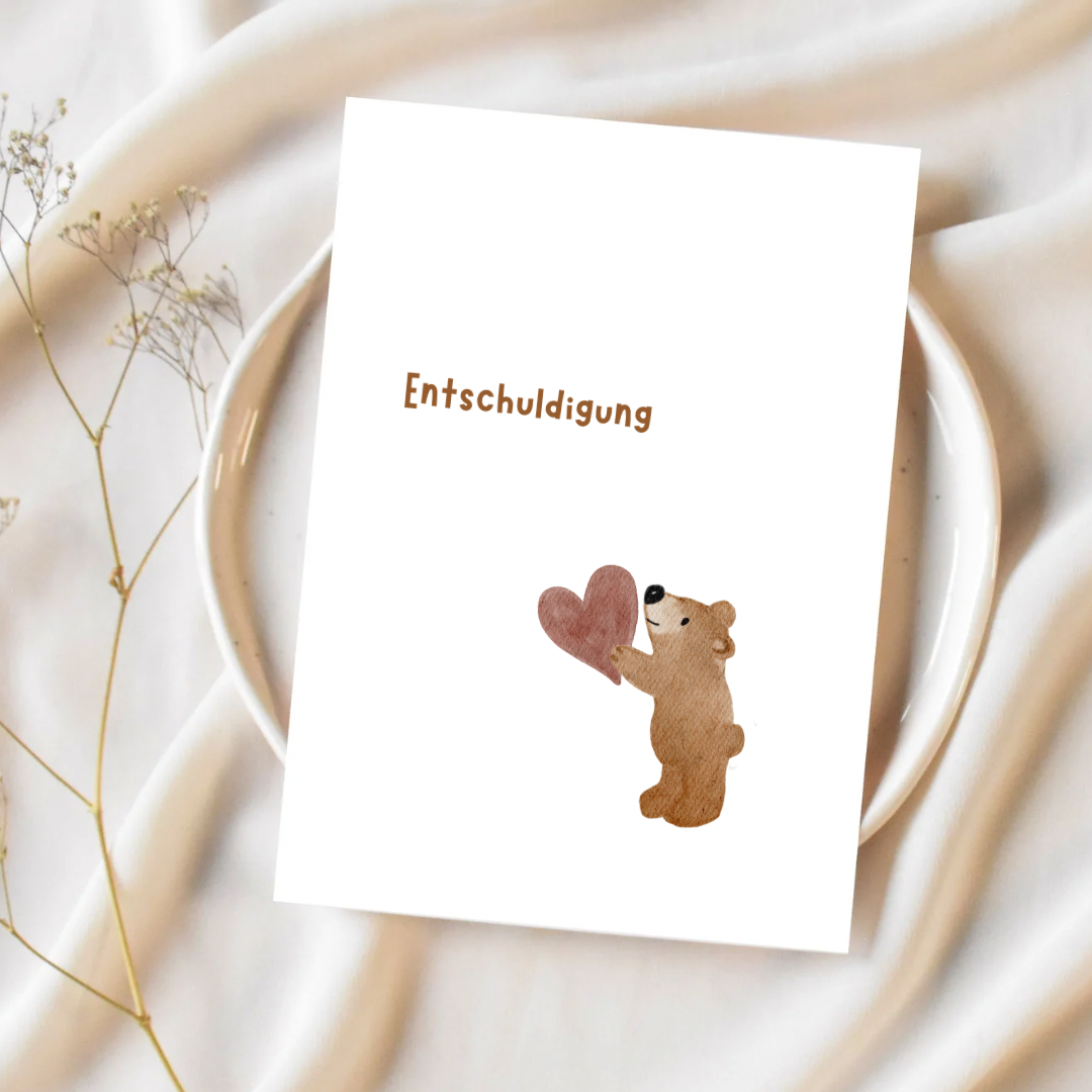 Postkarte “Entschuldigung“, Bär