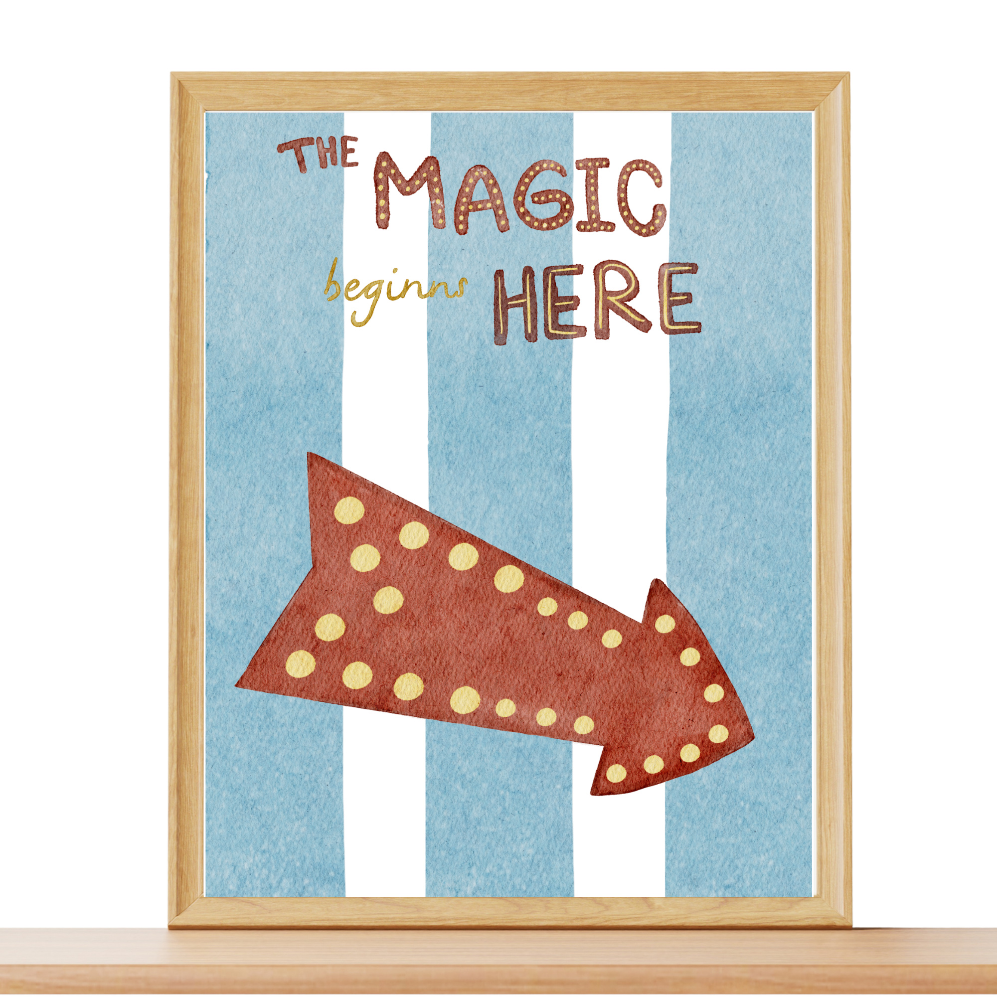 Zirkus Poster A4 „The Magic Starts Here“ – Deko fürs Kinderzimmer