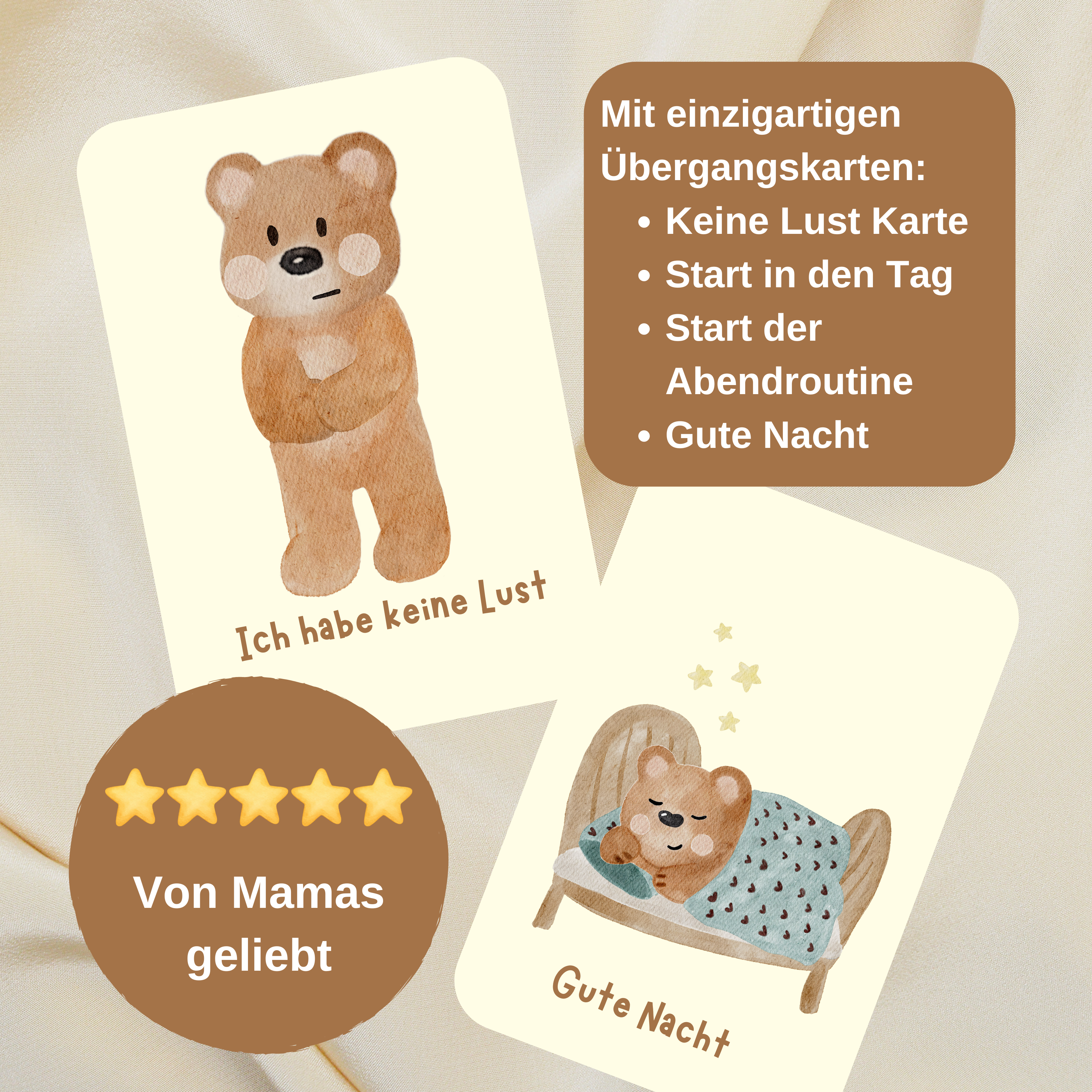 Interaktives Routinekartenset "Der kleine Bär" - inkl. Audio Begleitung