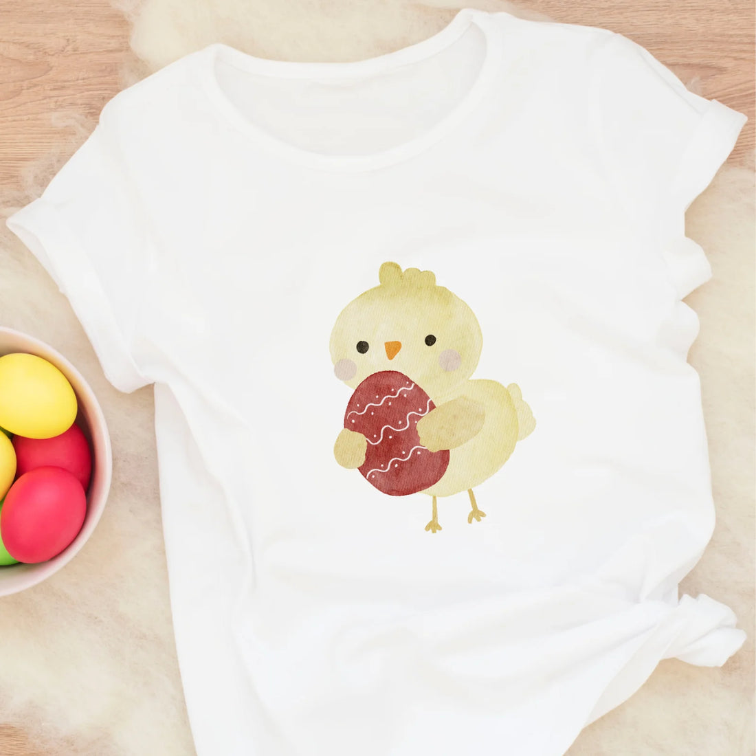 Bügelbild Osterküken mit Osterei