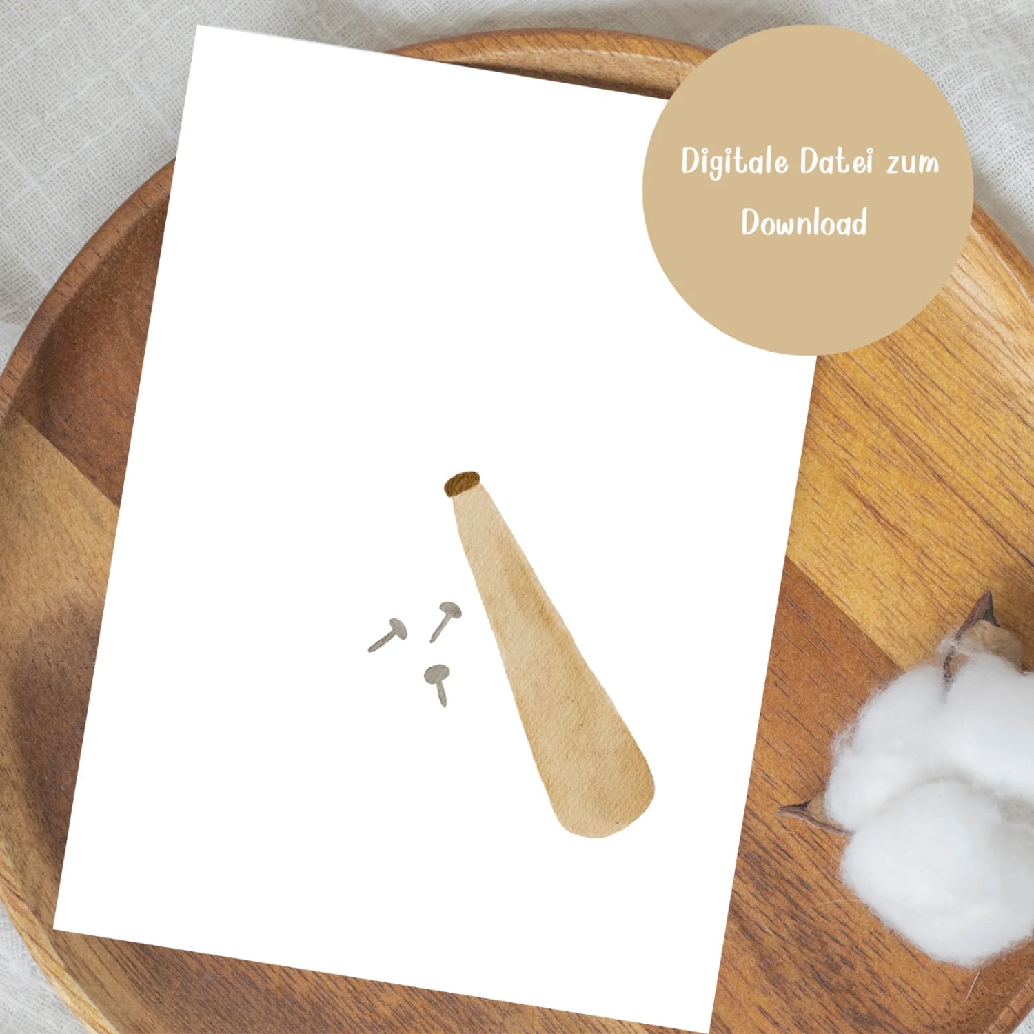 Fußabdruck-Poster „Hammer“ – Ein kreatives DIY-Geschenk für Papa, pdf zum Herunterladen