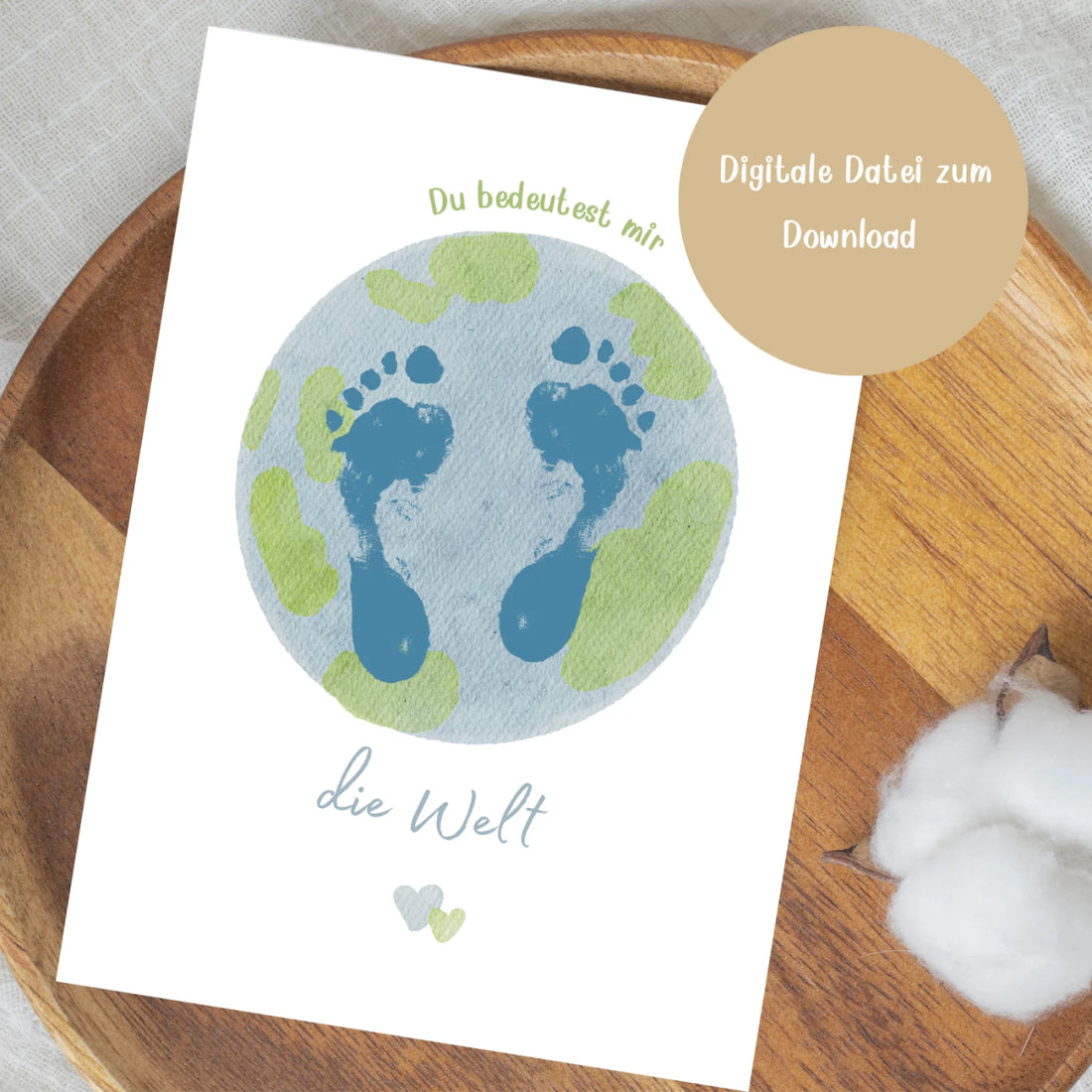 Fußabdruck-Poster „Weltkugel“ digital PDF zum Download