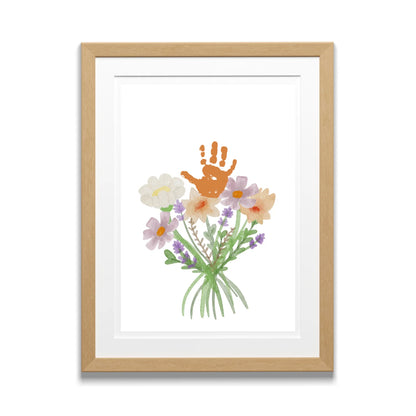 PDF Handabdruck-Poster „Blumenstrauß“ – Ein liebevolles DIY-Geschenk für Mama, Oma zum Muttertag