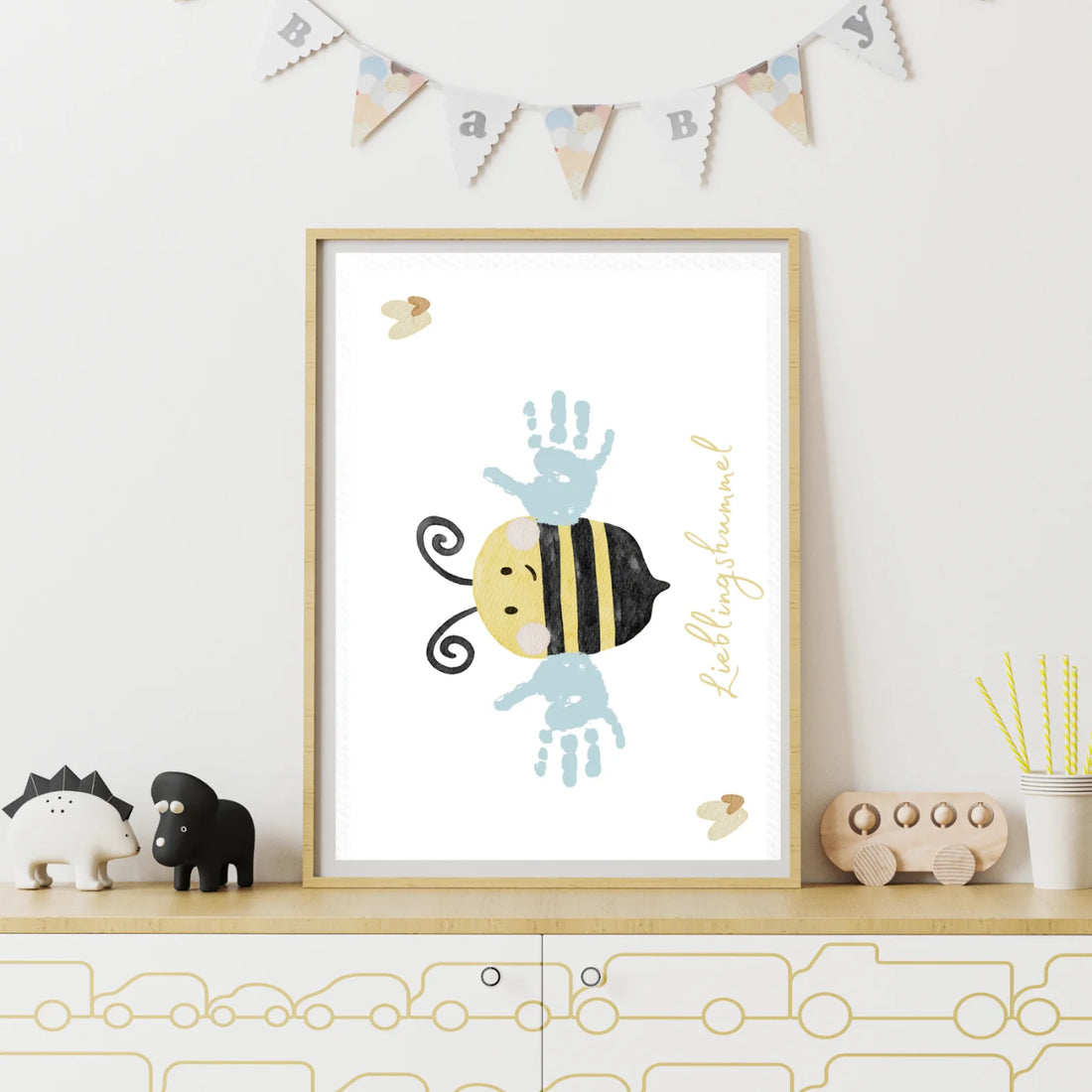 Handabdruck-Poster „Biene/Hummel“ zum Download