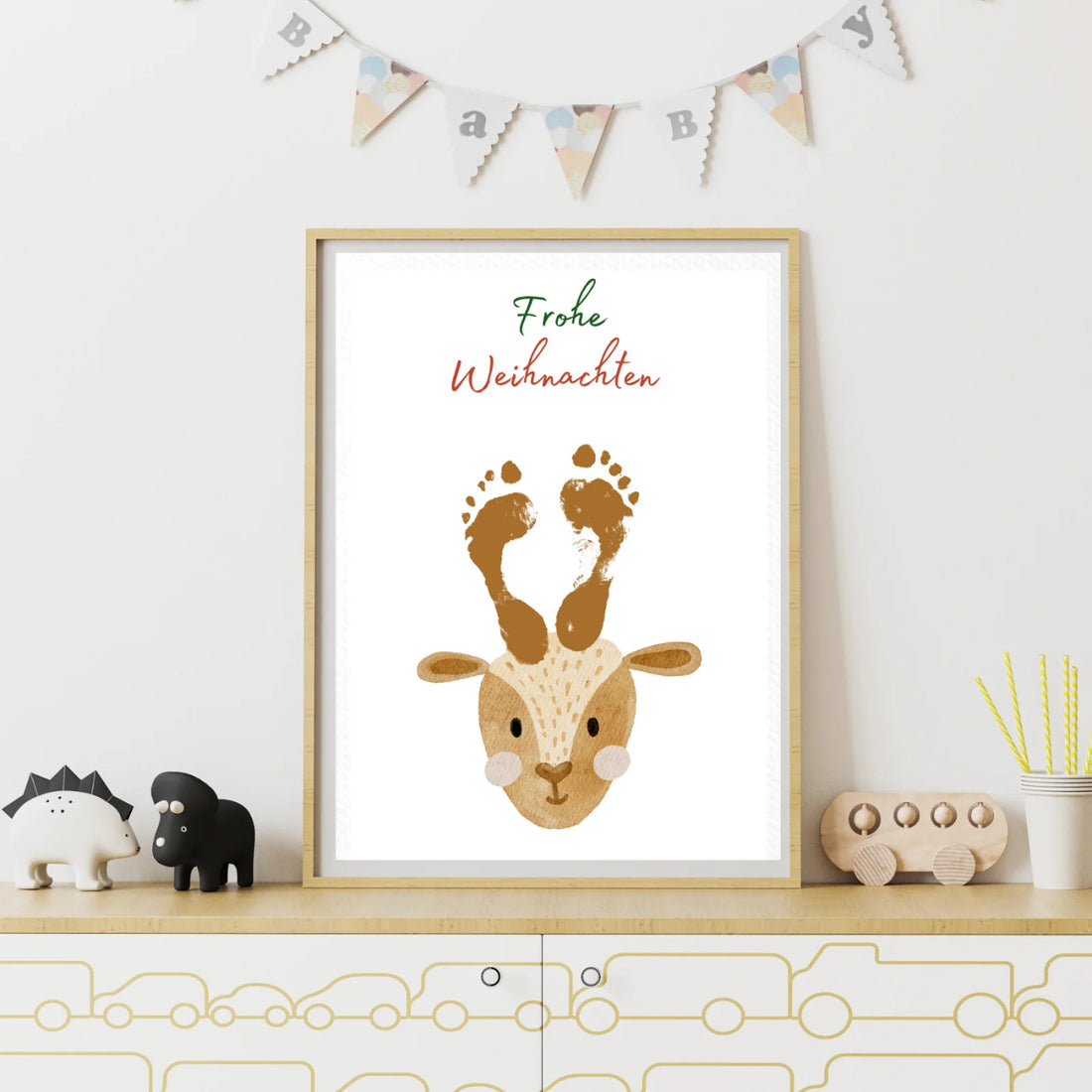 Fußabdruck-Poster „Reh“ zum Download – Eine zauberhafte Weihnachtsidee mit persönlicher Note
