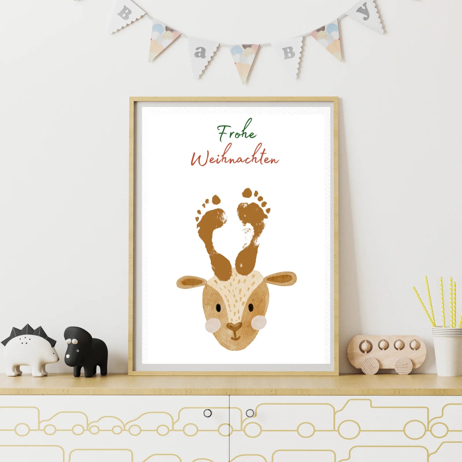Fußabdruck-Poster „Reh“ zum Download – Eine zauberhafte Weihnachtsidee mit persönlicher Note
