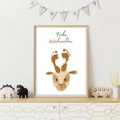 Fußabdruck-Poster „Reh“ zum Download – Eine zauberhafte Weihnachtsidee mit persönlicher Note