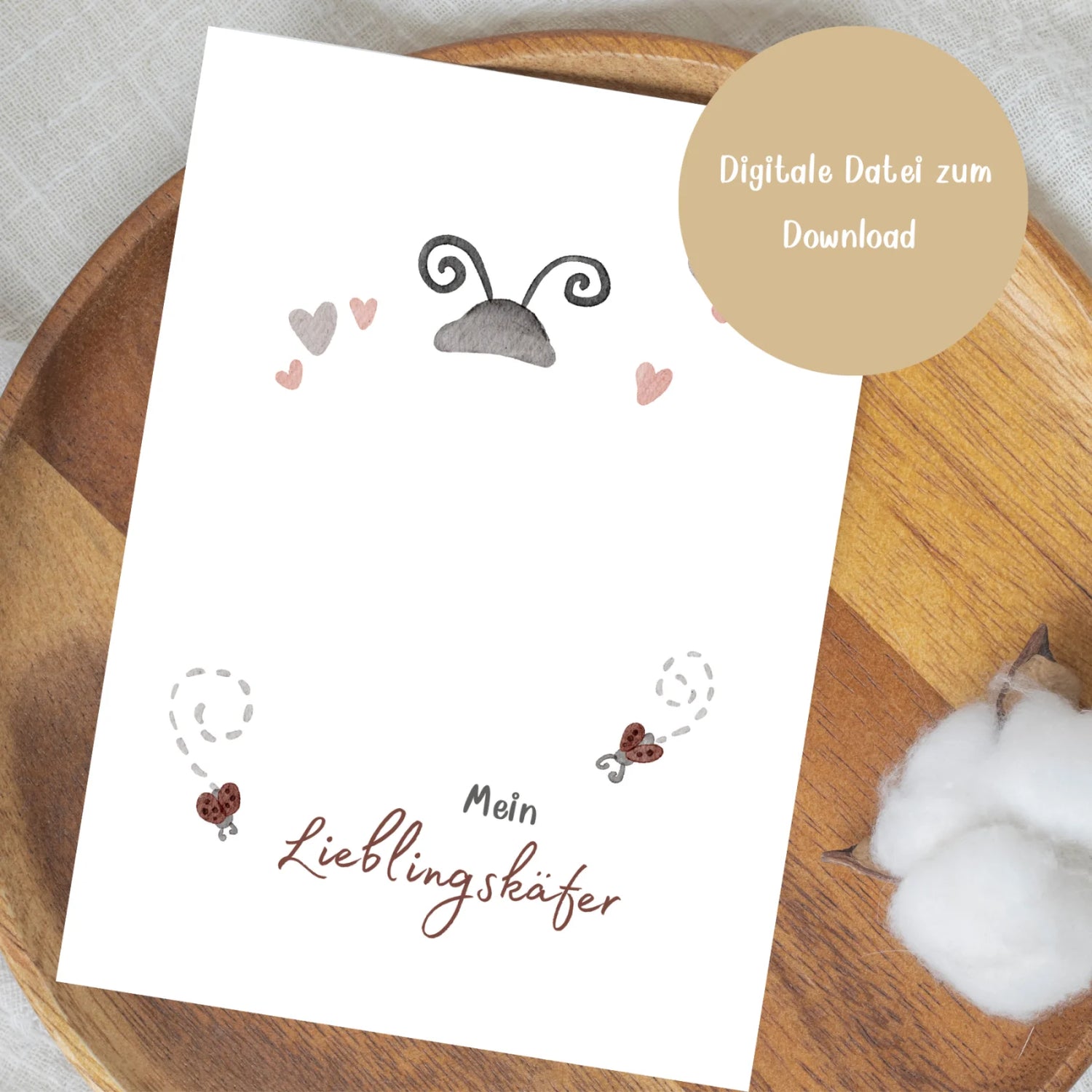Fußabdruck-Poster „Käfer“ zum Download – Ein liebevolles DIY-Erinnerungsstück