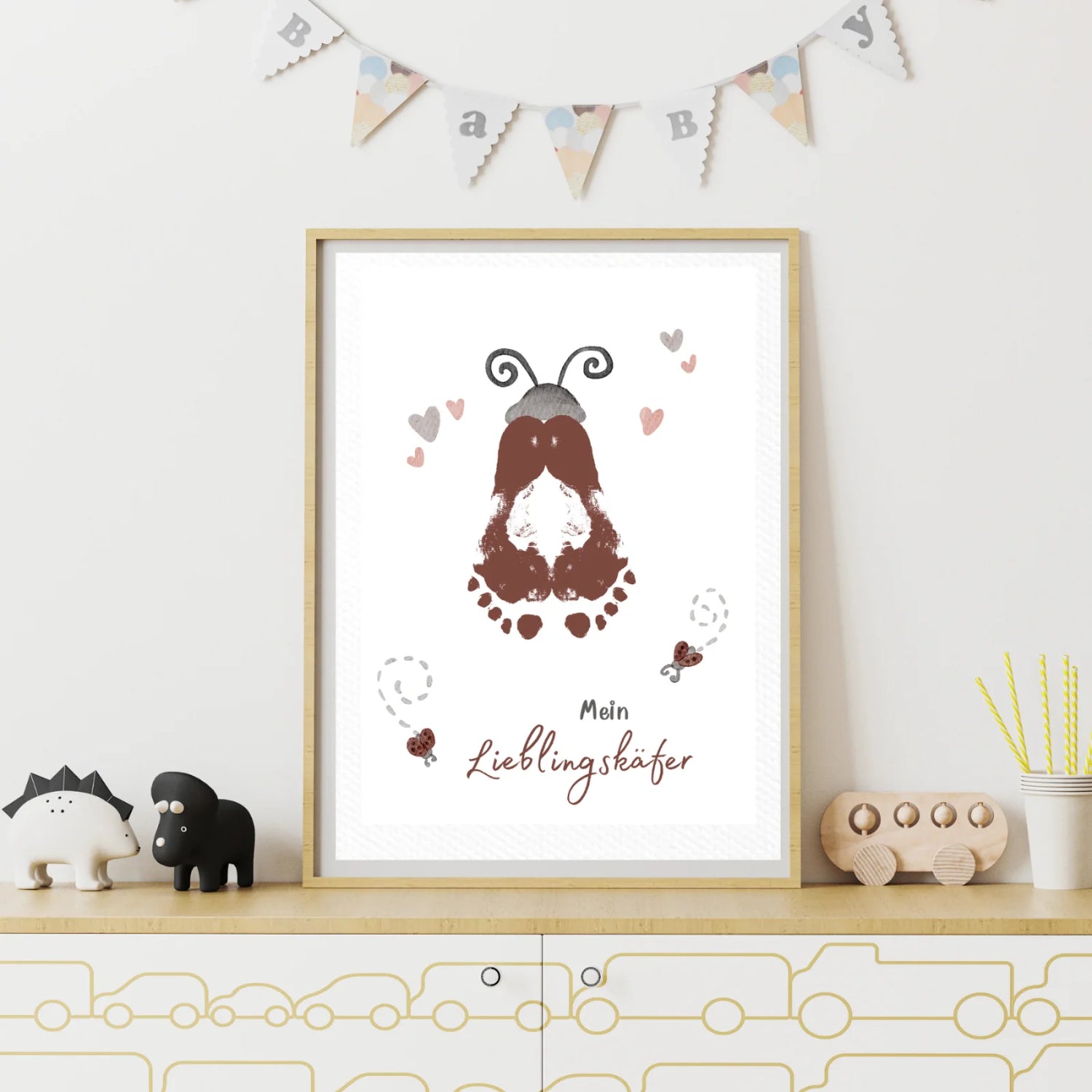 Fußabdruck-Poster „Käfer“ zum Download – Ein liebevolles DIY-Erinnerungsstück