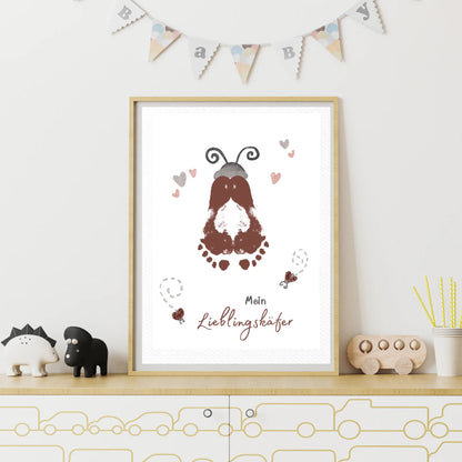 Fußabdruck-Poster „Käfer“ zum Download – Ein liebevolles DIY-Erinnerungsstück