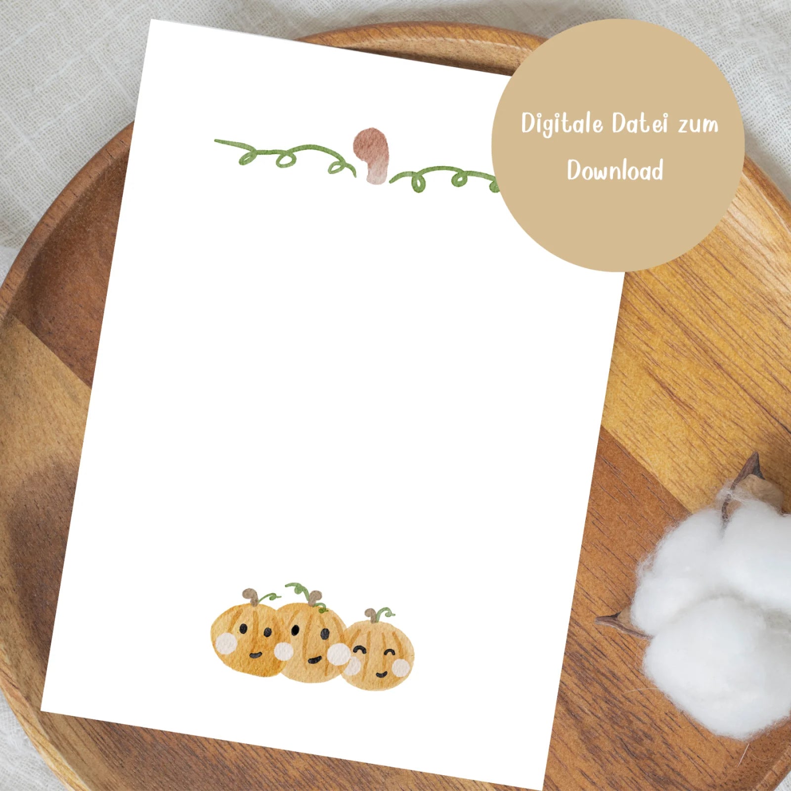 Fußabdruck-Poster „Kürbis“ zum Download – Eine süße Herbst- &amp; Halloween-Idee