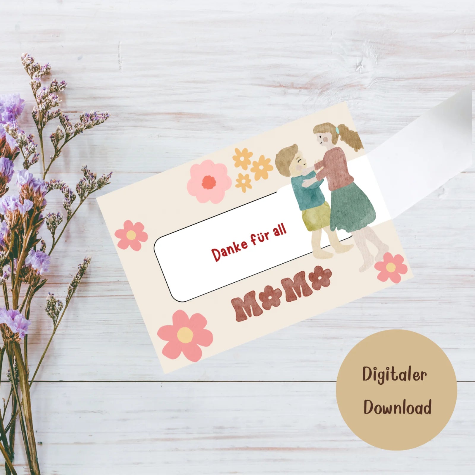 DIY Muttertagskarte zum Basteln, digitaler Download