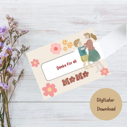 DIY Muttertagskarte zum Basteln, digitaler Download