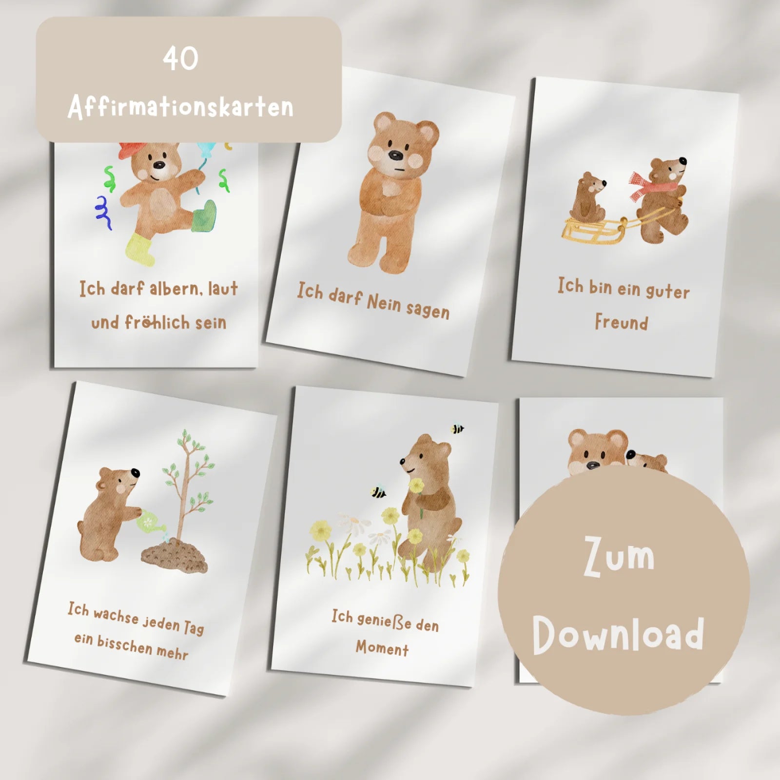 40 stärkende Affirmationen für Kinder (Digitale Version zum Download)