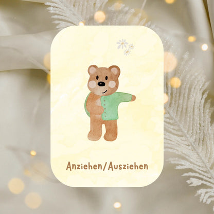 Routinekarten Bär Morgen &amp; Abend zum Download, 21 Motive für morgendliche und abendliche Routinen