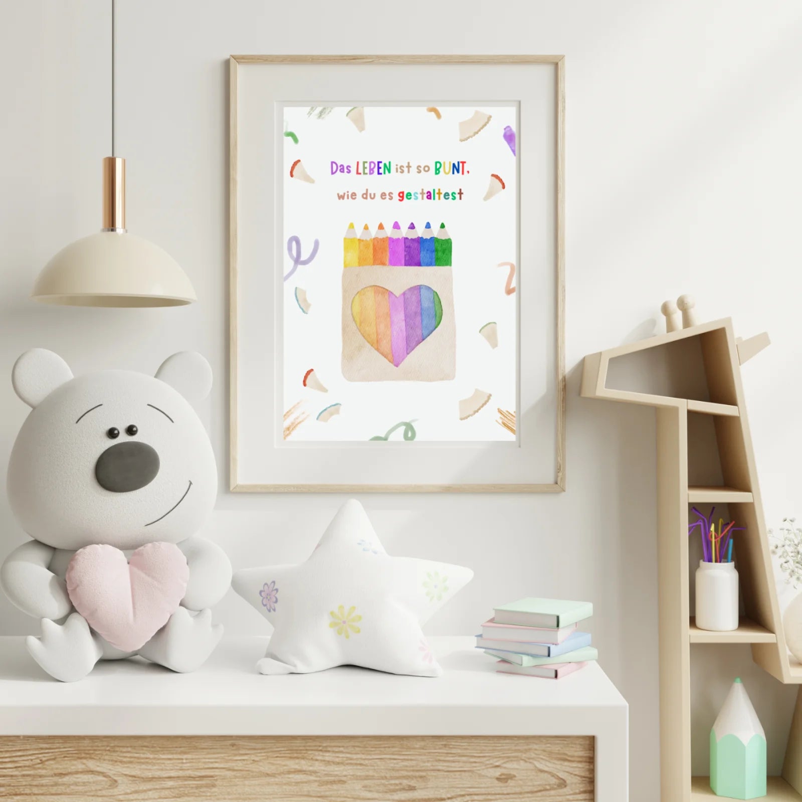 Das Leben ist so bunt, wie du es gestaltest – Poster Buntstifte