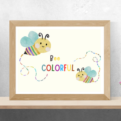 Bee colorful – Kinderposter bunte Bienen