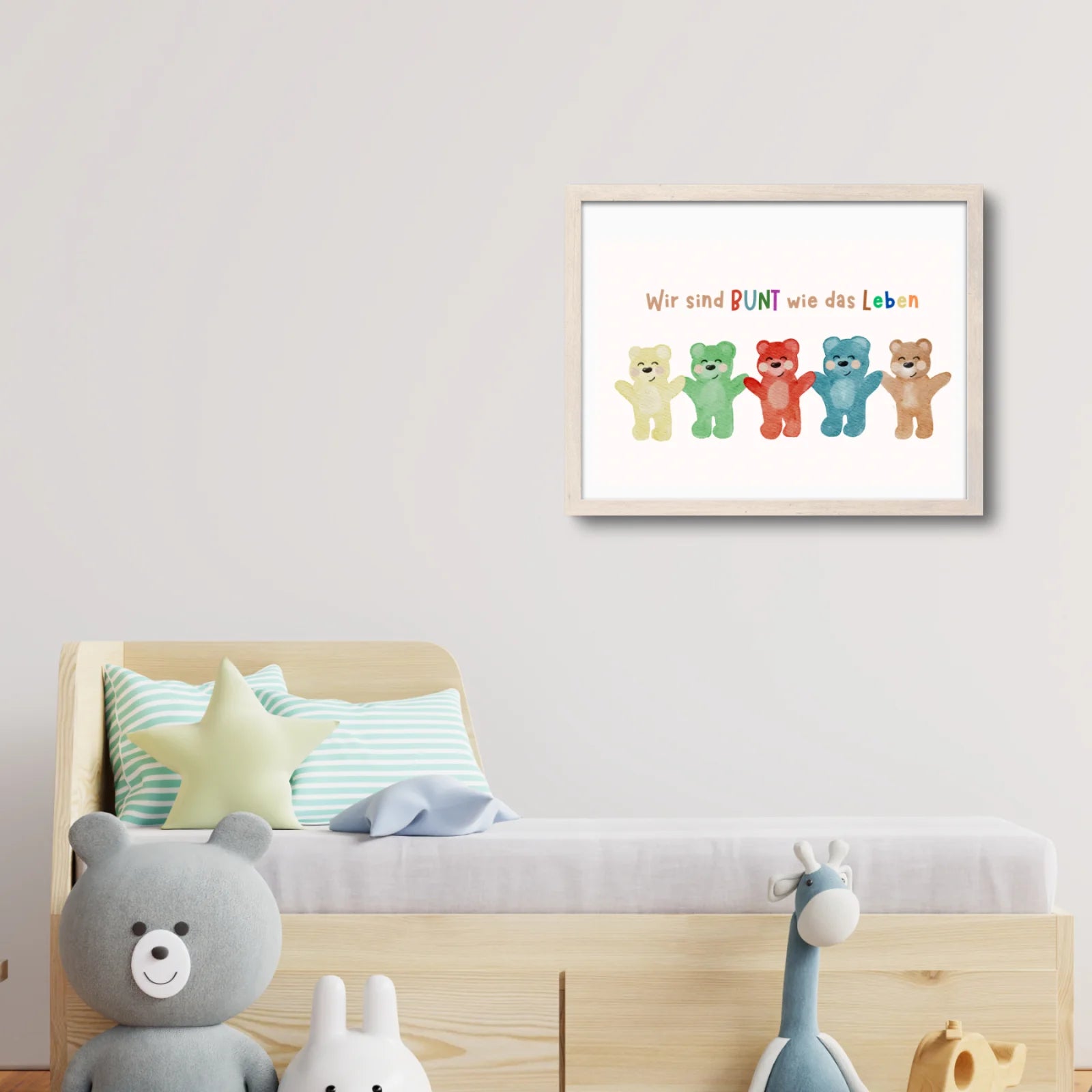 Wir sind bunt wie das Leben – Poster bunte Bären