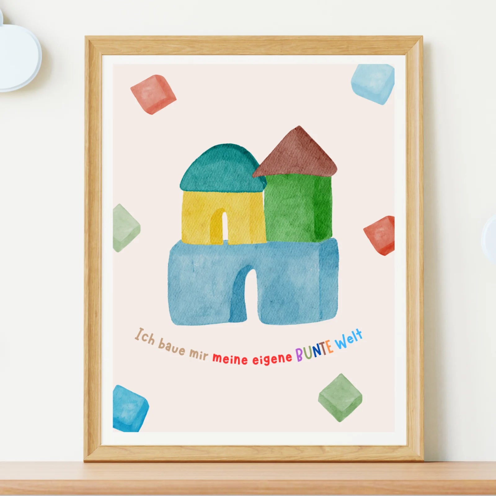 Ich baue mir meine eigene bunte Welt – Kinderposter A4
