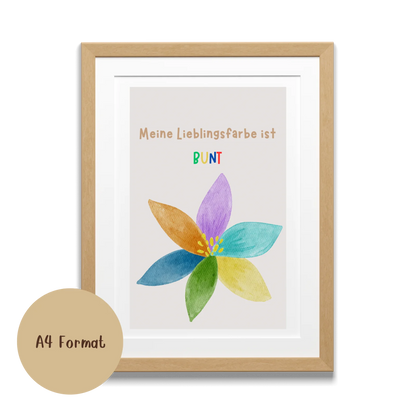 Meine Lieblingsfarbe ist bunt – Kinderposter A4