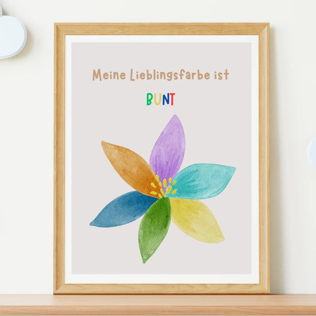 Meine Lieblingsfarbe ist bunt – Kinderposter A4