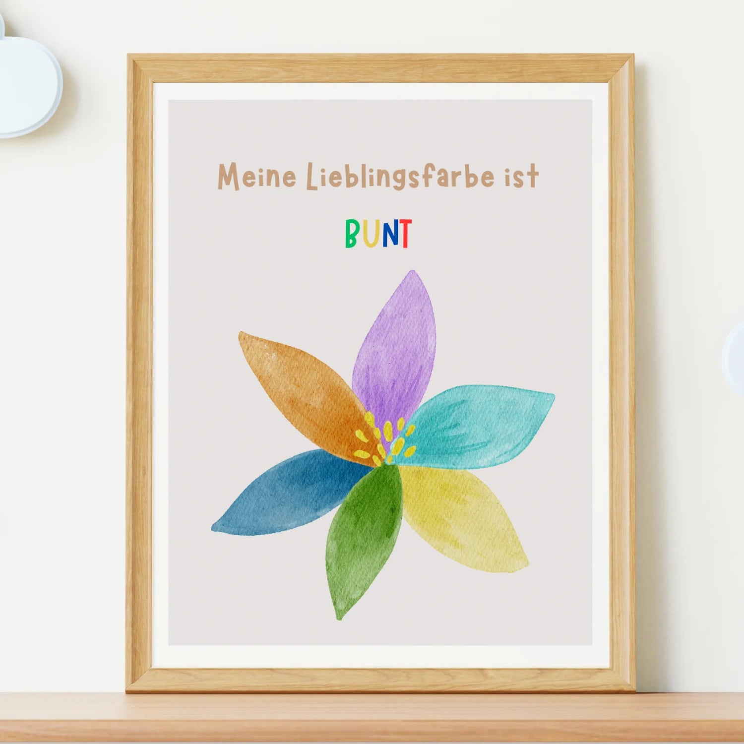 Meine Lieblingsfarbe ist bunt – Kinderposter A4